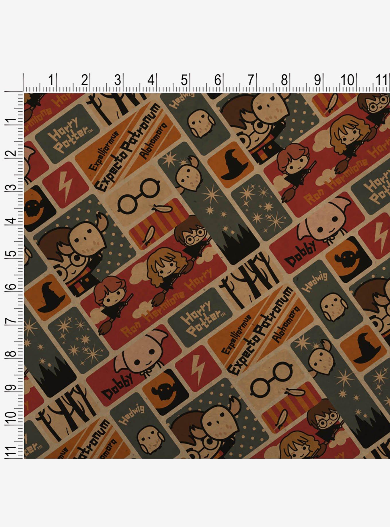 Harry Potter Cute Chibi Kraft Pattern Wrapping Paper, , alternate