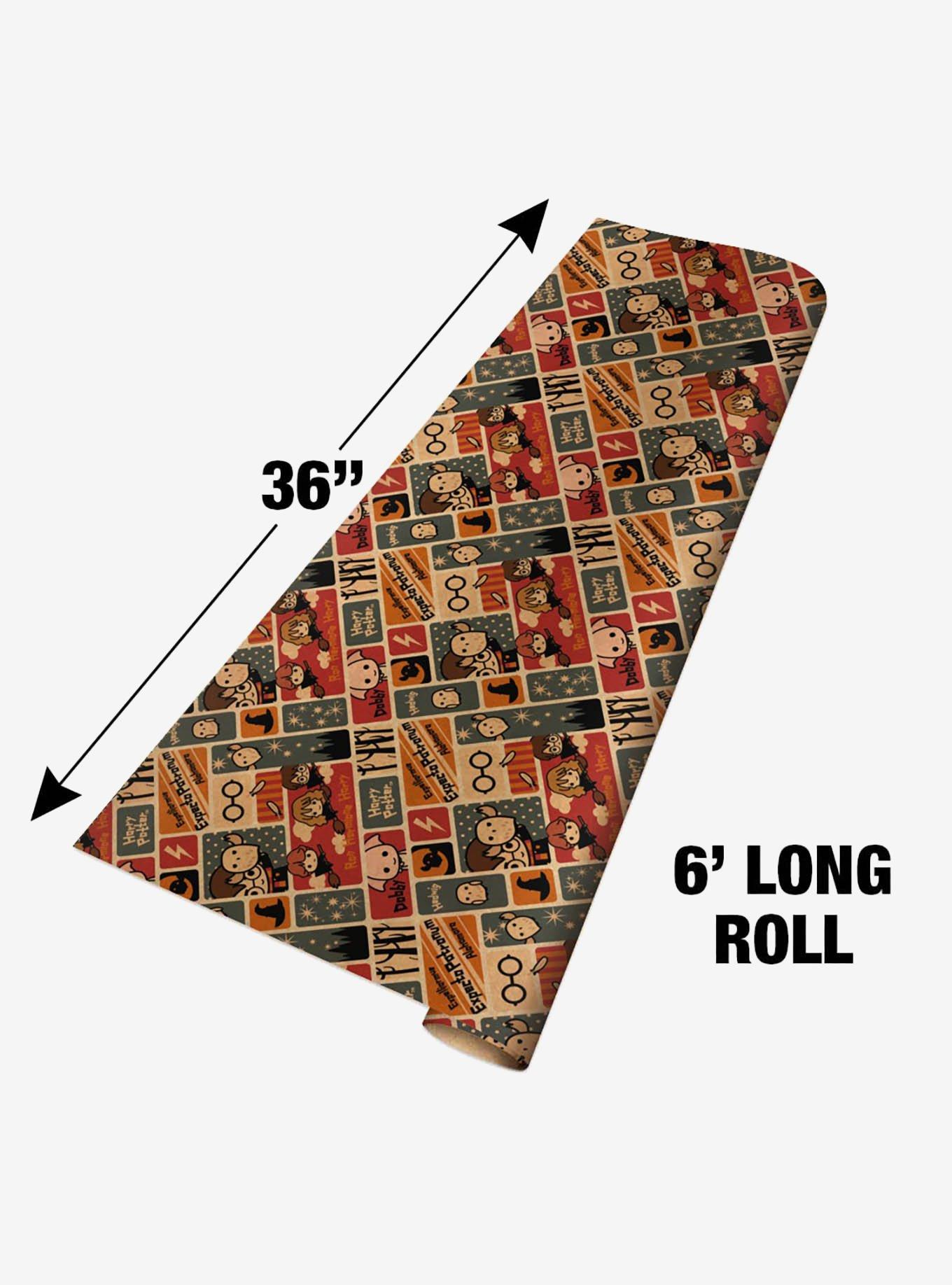 Harry Potter Cute Chibi Kraft Pattern Wrapping Paper, , alternate