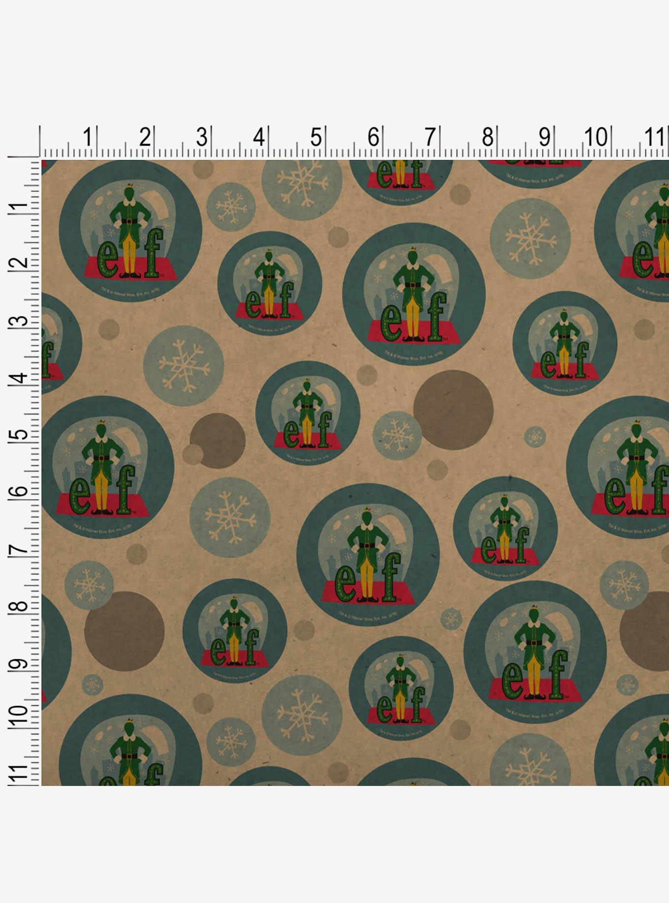 Elf Snow Globe Kraft Wrapping Paper, , hi-res