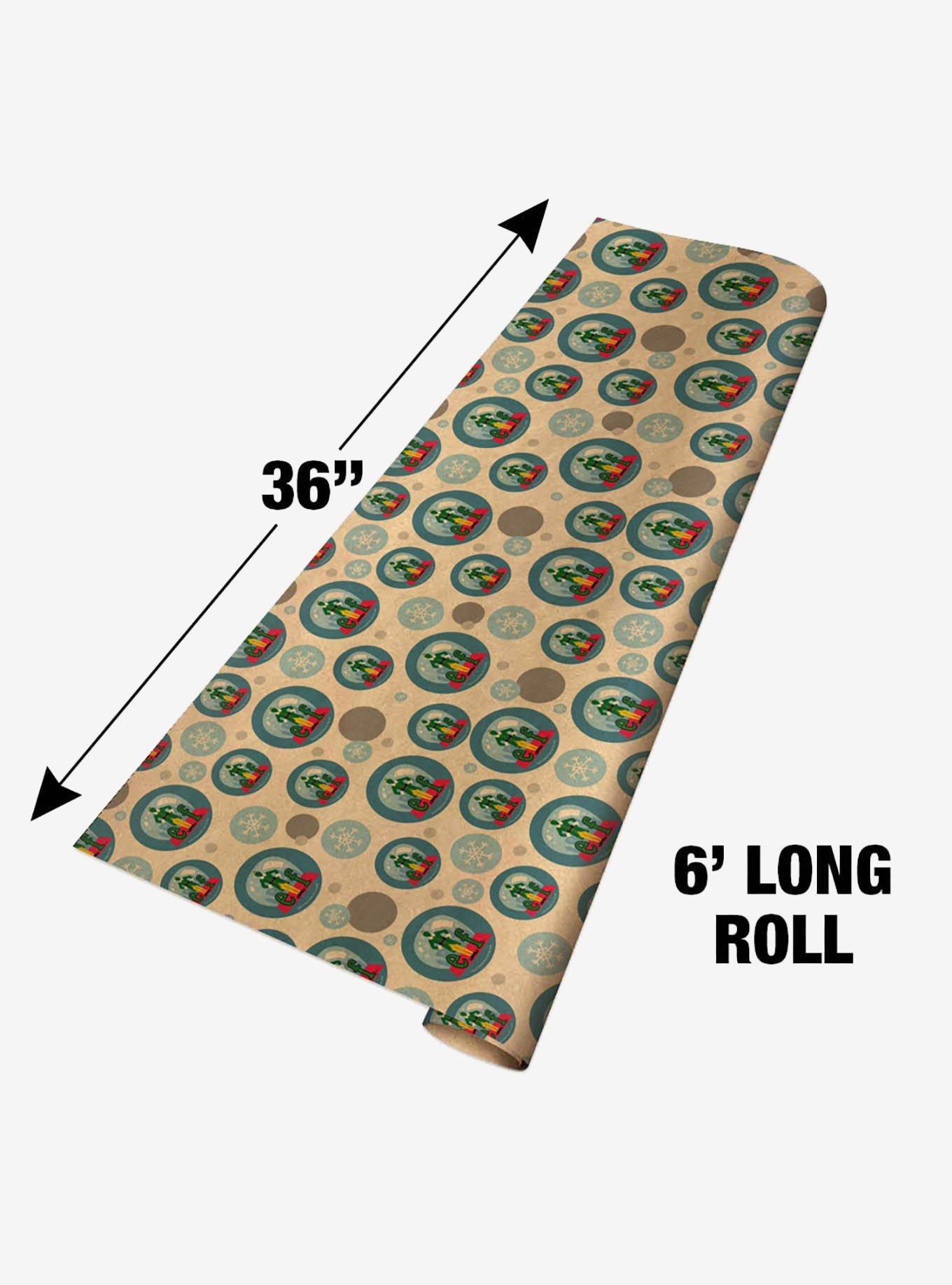 Elf Snow Globe Kraft Wrapping Paper, , alternate