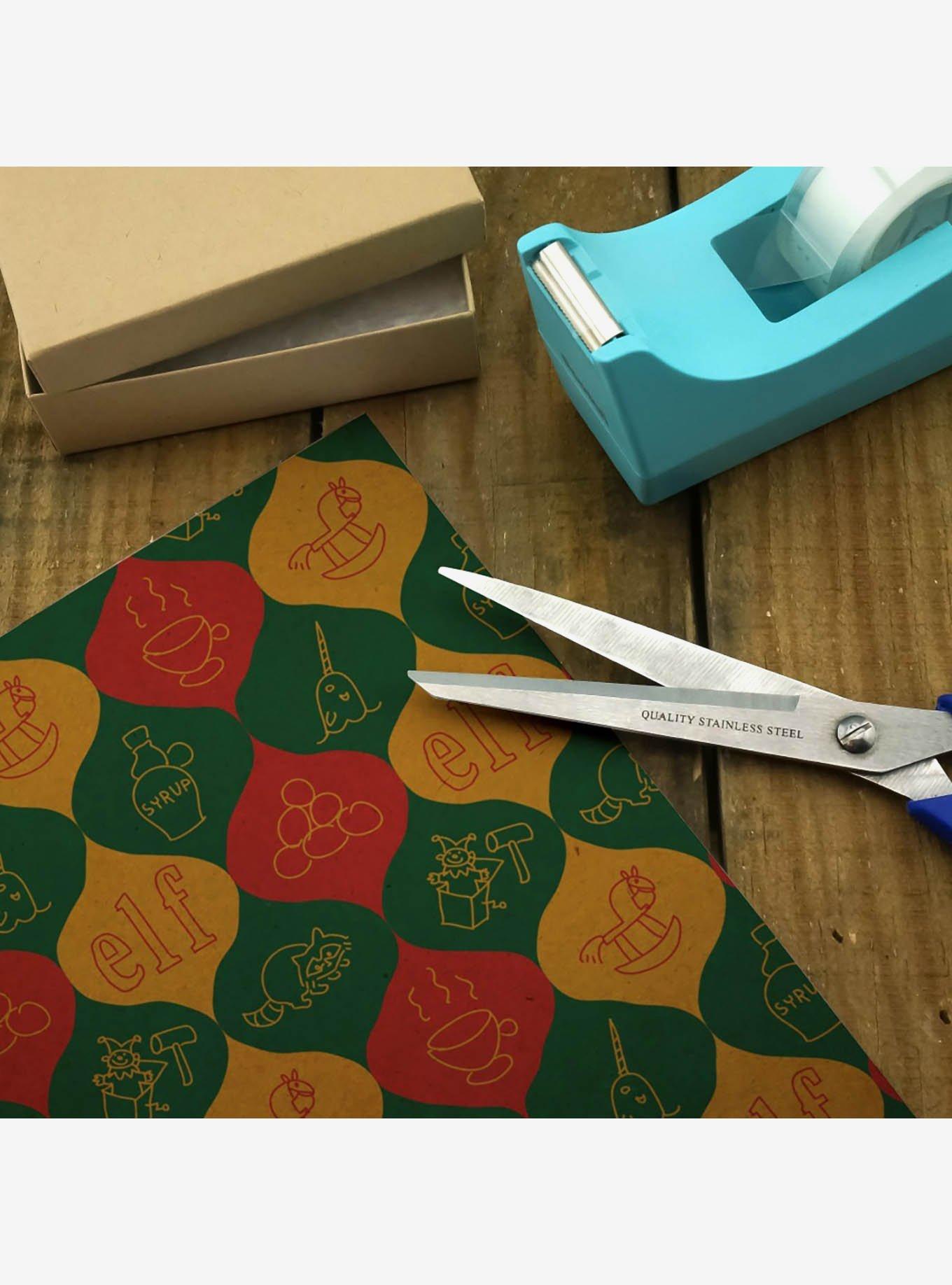 Elf Movie Drawn Pattern Kraft Wrapping Paper, , alternate