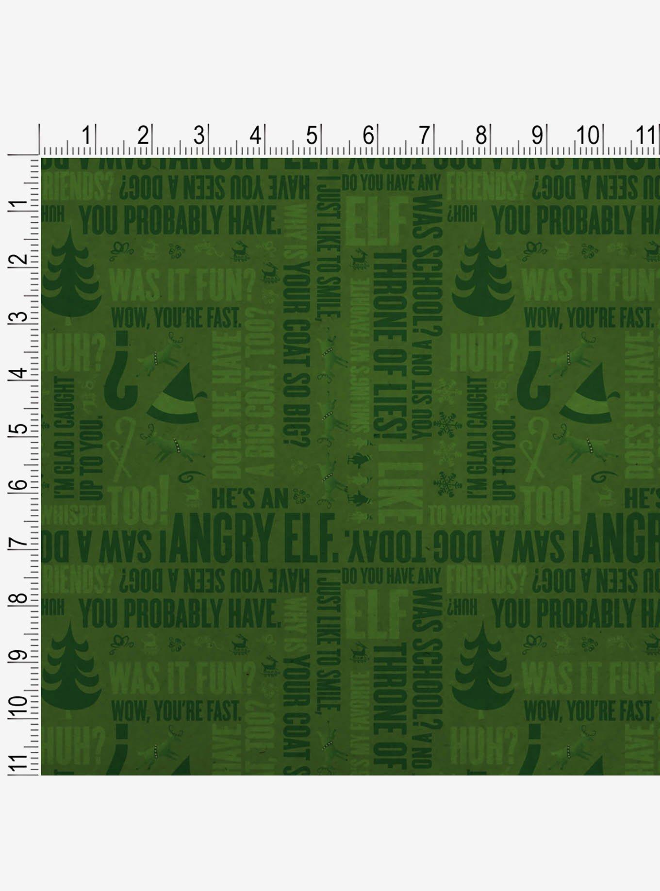 Elf Movie Quotes Repeating Pattern Kraft Wrapping Paper, , hi-res