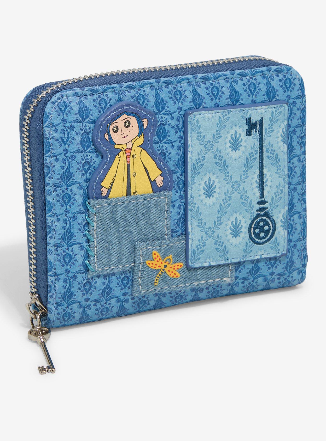 Coraline Patchwork Denim Accordion Wallet, , hi-res