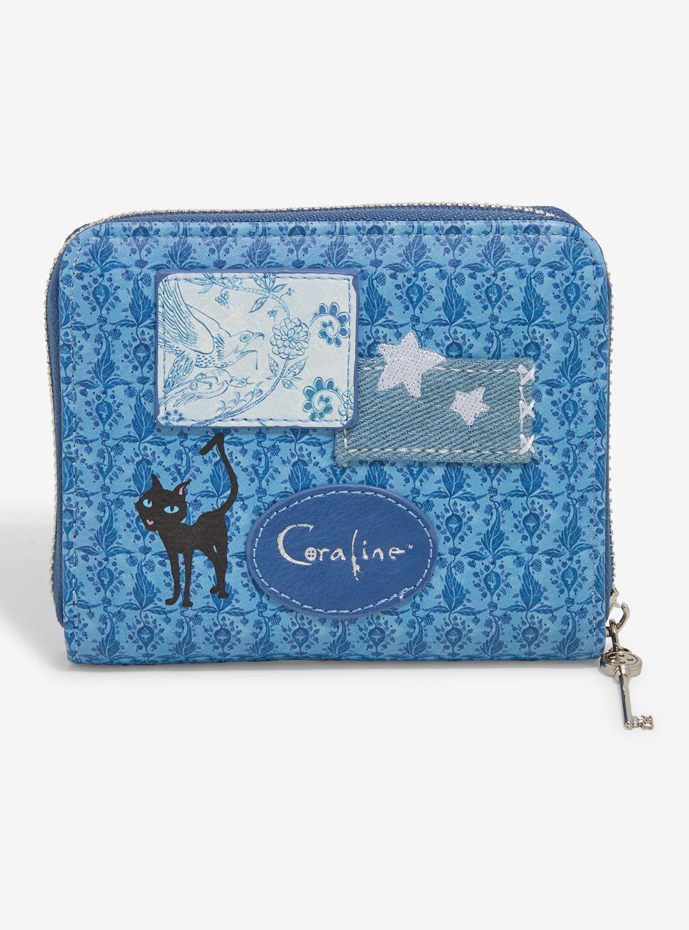 Coraline Patchwork Denim Accordion Wallet, , alternate