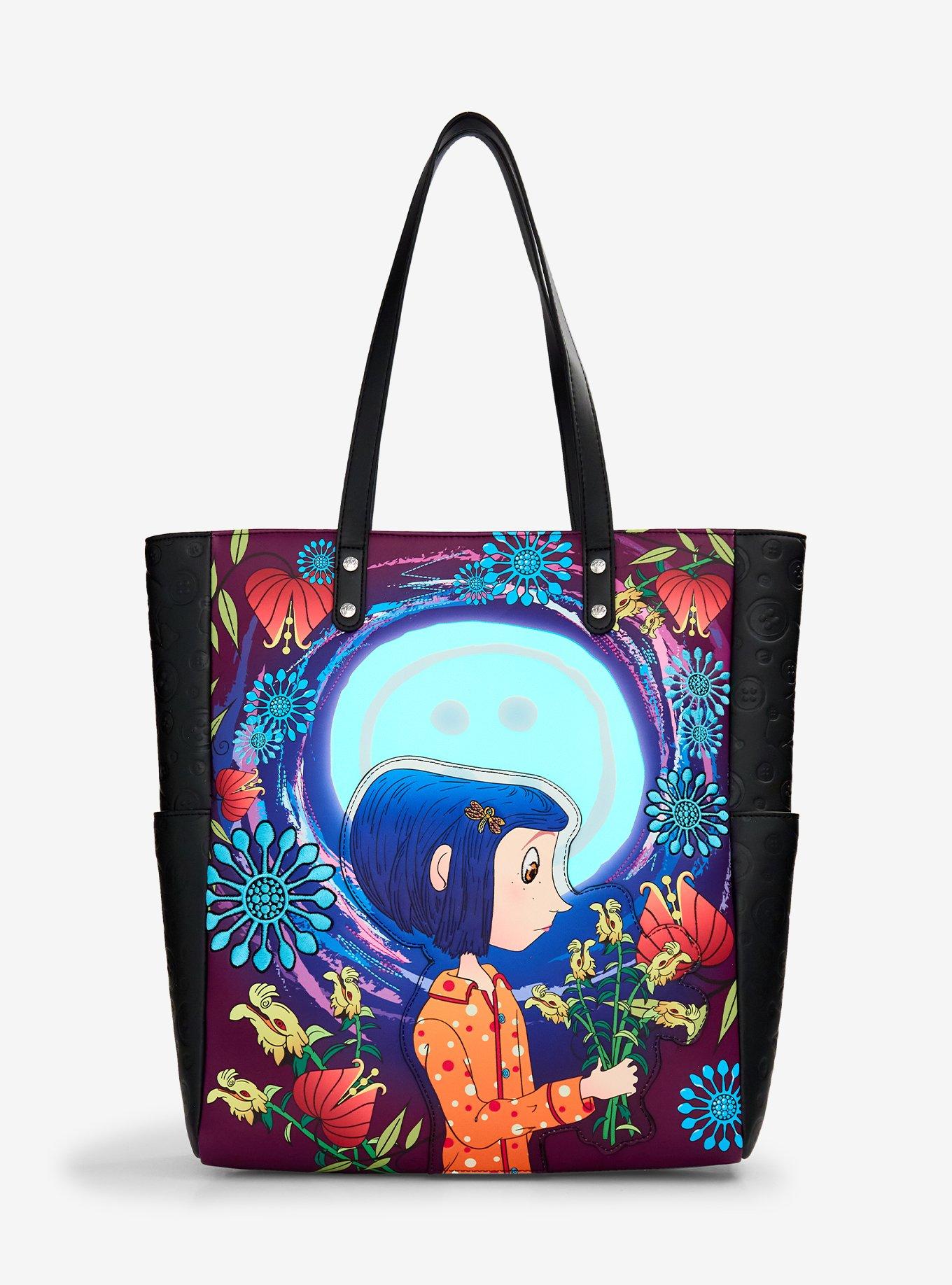 Loungefly Coraline Floral Glow-In-The-Dark Tote Bag, , hi-res
