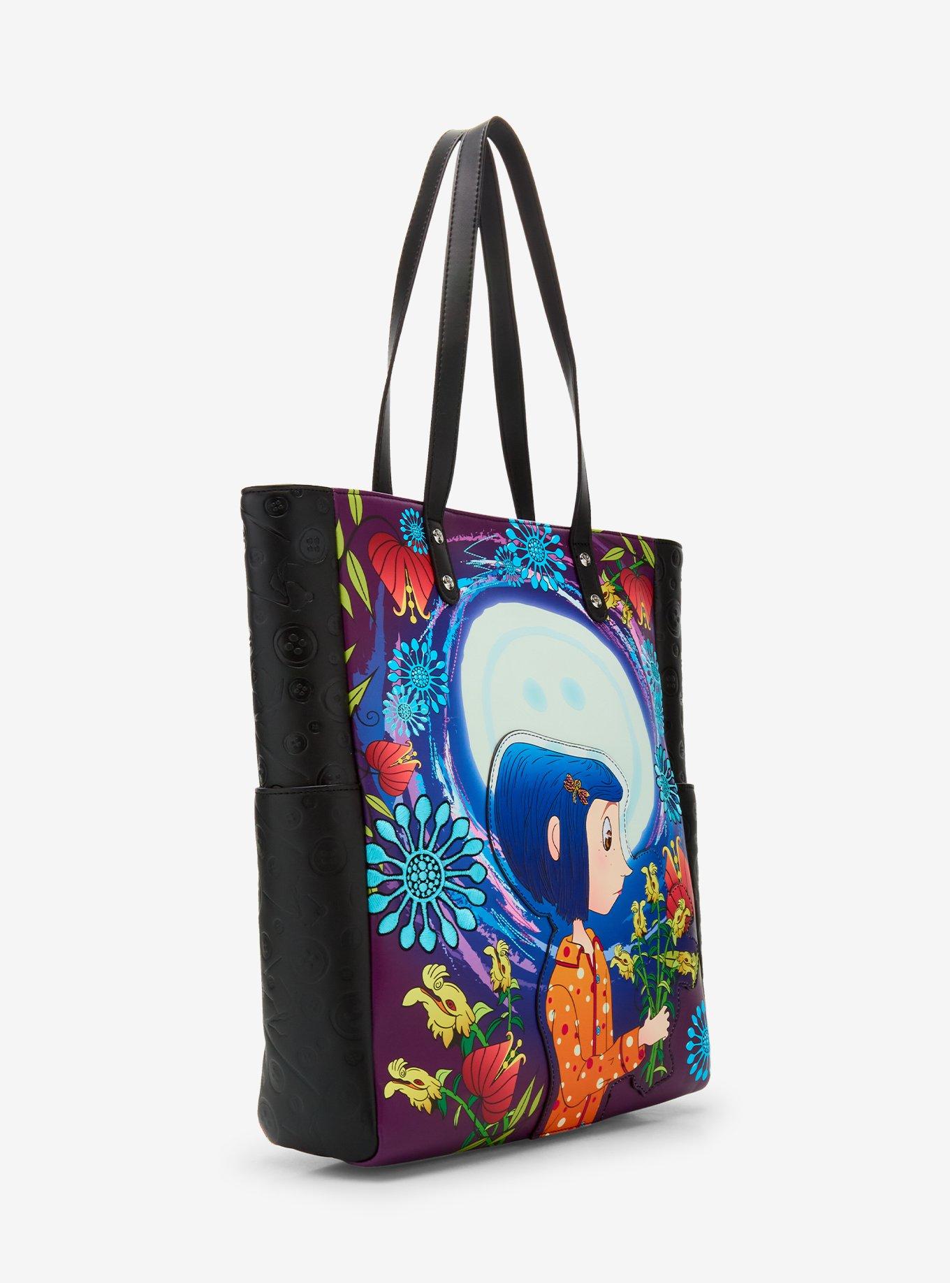 Loungefly Coraline Floral Glow-In-The-Dark Tote Bag, , alternate - view 3