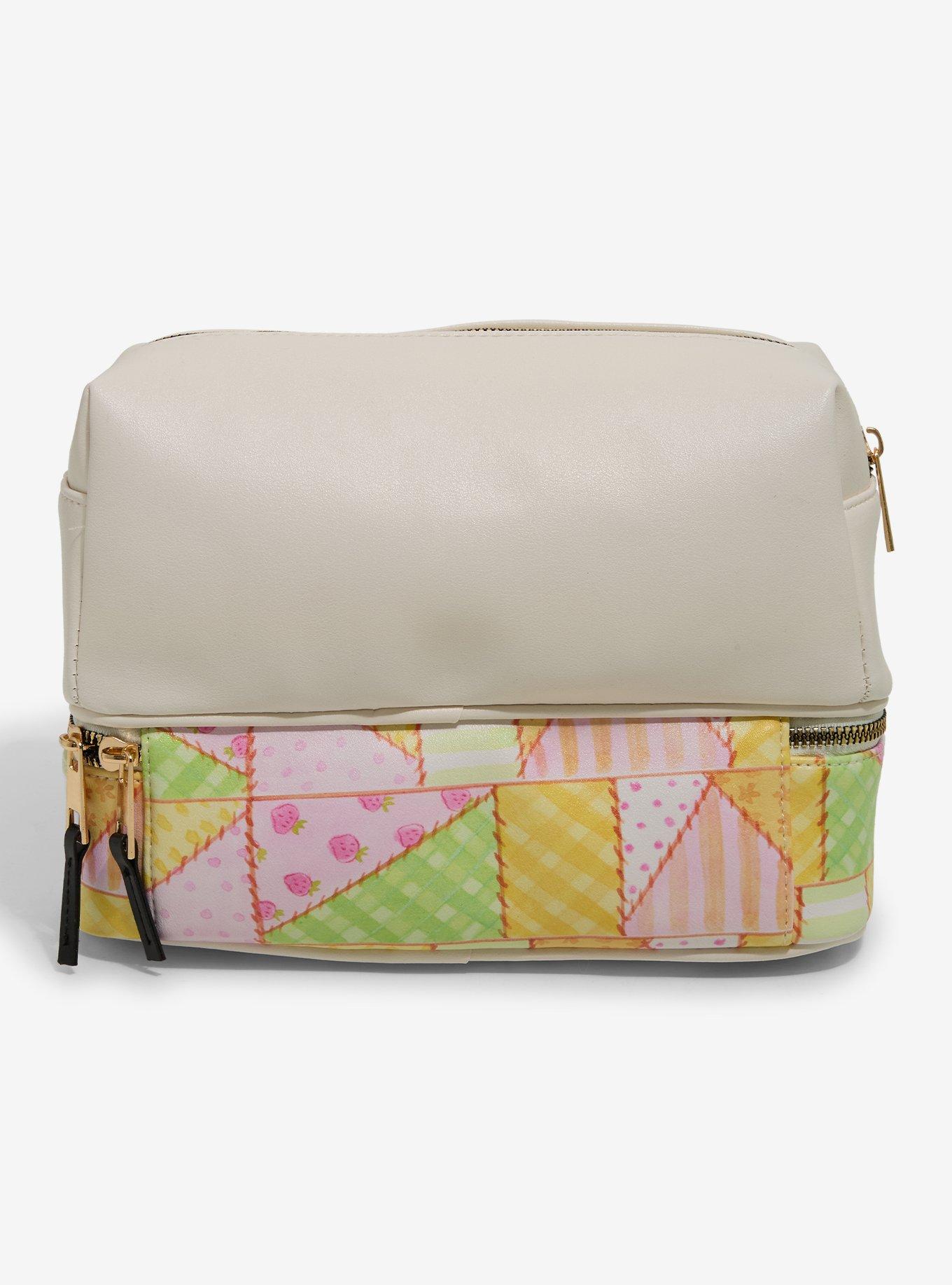 Strawberry Shortcake Patchwork Dual Compartment Cosmetic Bag - BoxLunch Exclusive, , hi-res