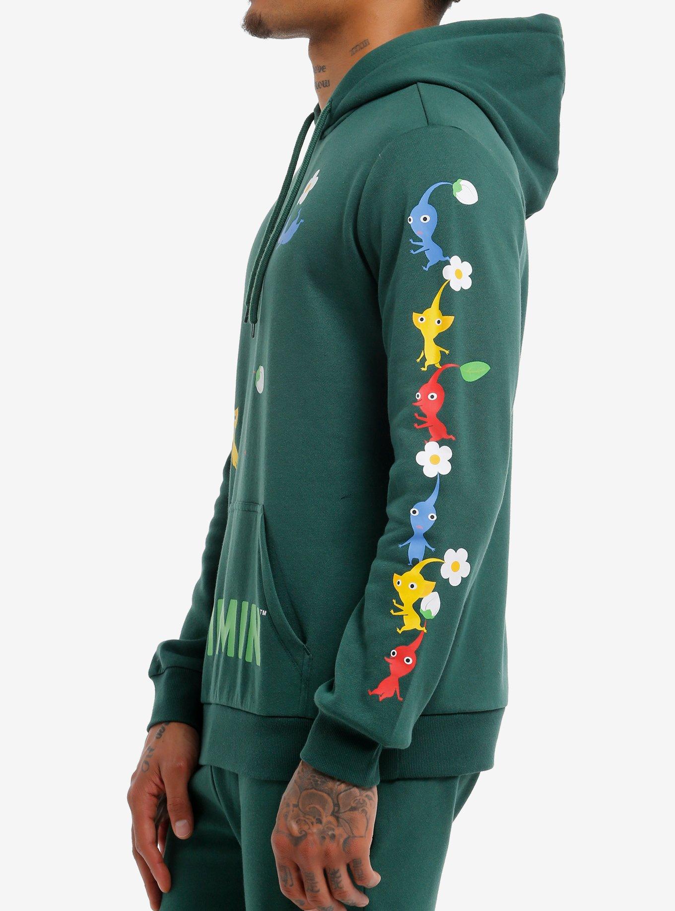 Pikmin Logo Character Hoodie, GREEN, alternate