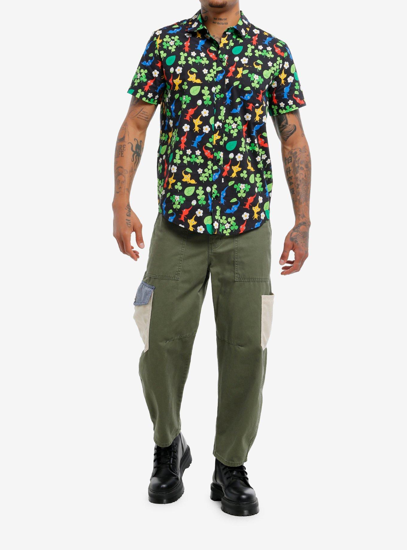 Pikmin Character Clover Woven Button-Up, , hi-res