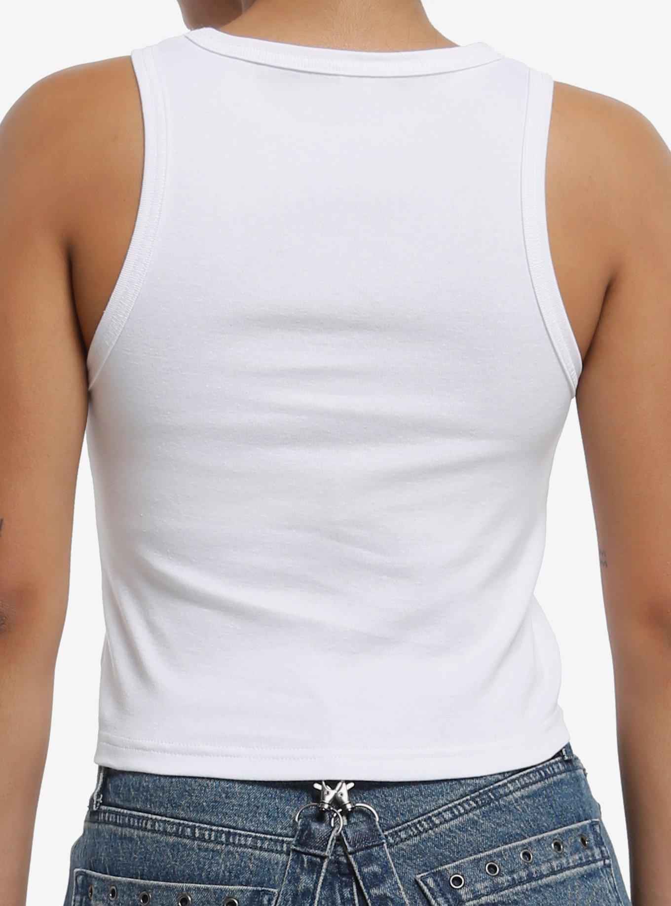 Billie Eilish Hit Me Hard And Soft Girls Crop Tank Top, BRIGHT WHITE, alternate