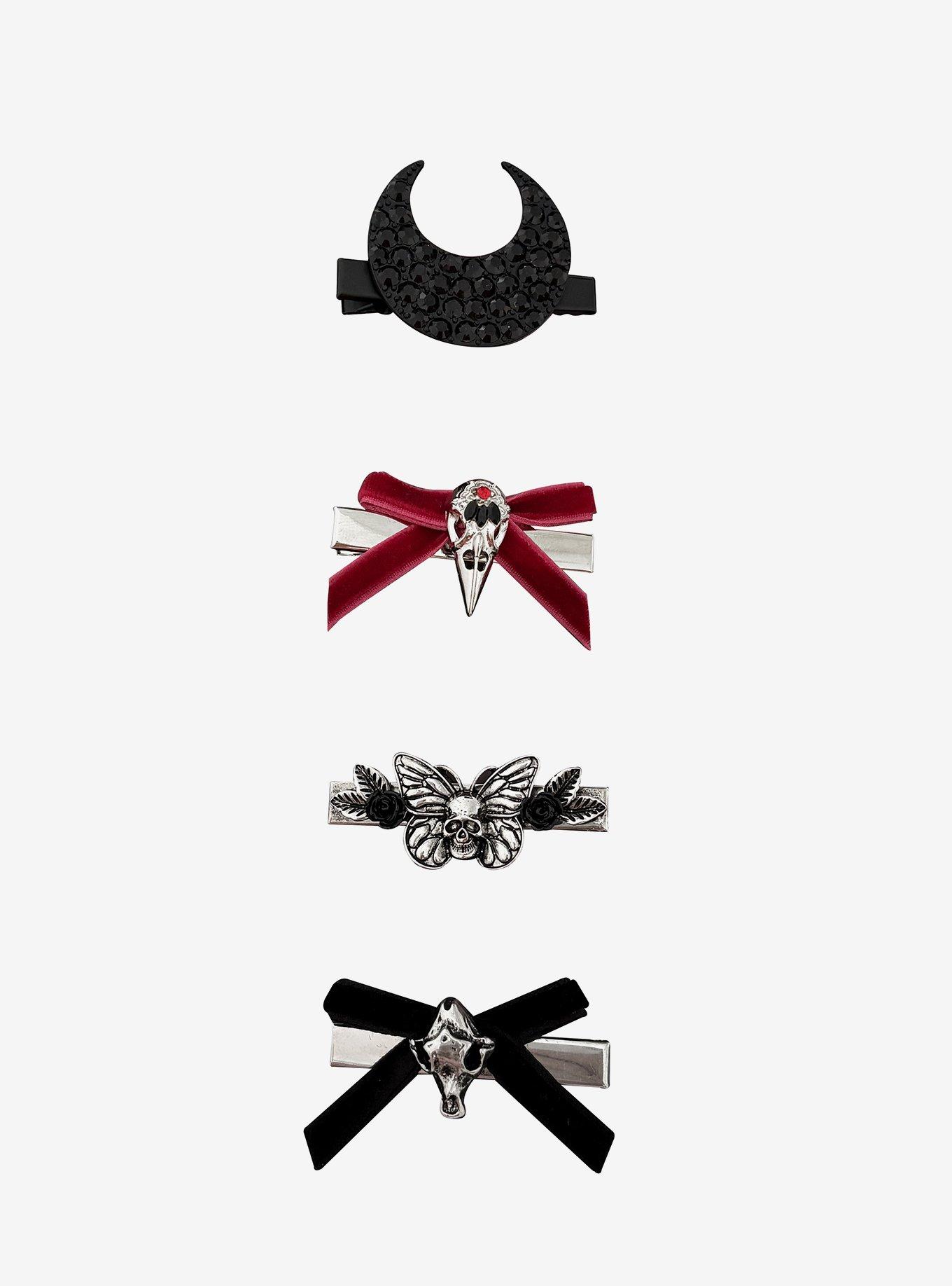 Cosmic Aura Animal Skull & Moth Hair Clip Set, , hi-res