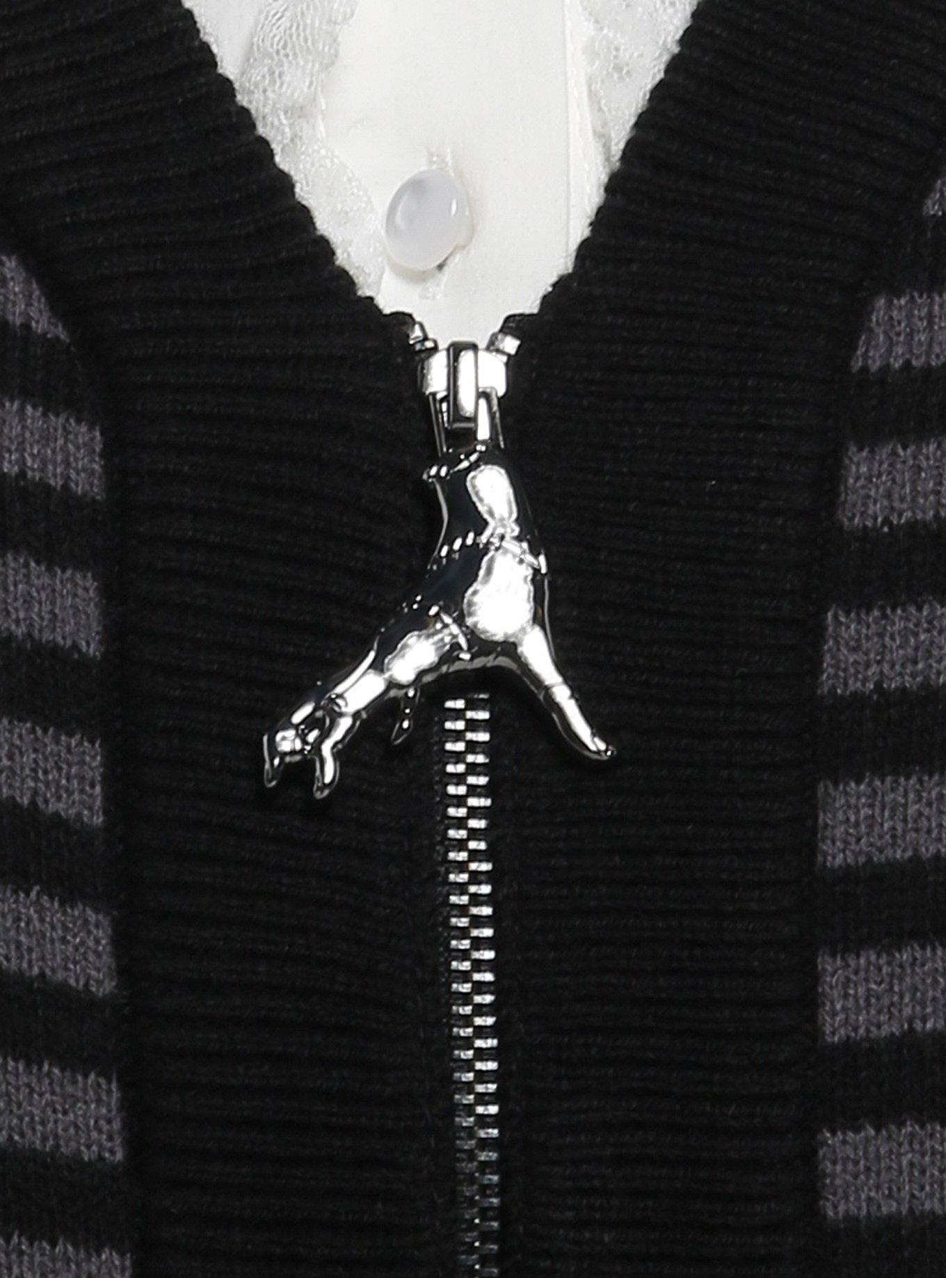 Wednesday Black & Grey Stripe Black Sheep Sweater Vest, BLACK  GREY, alternate