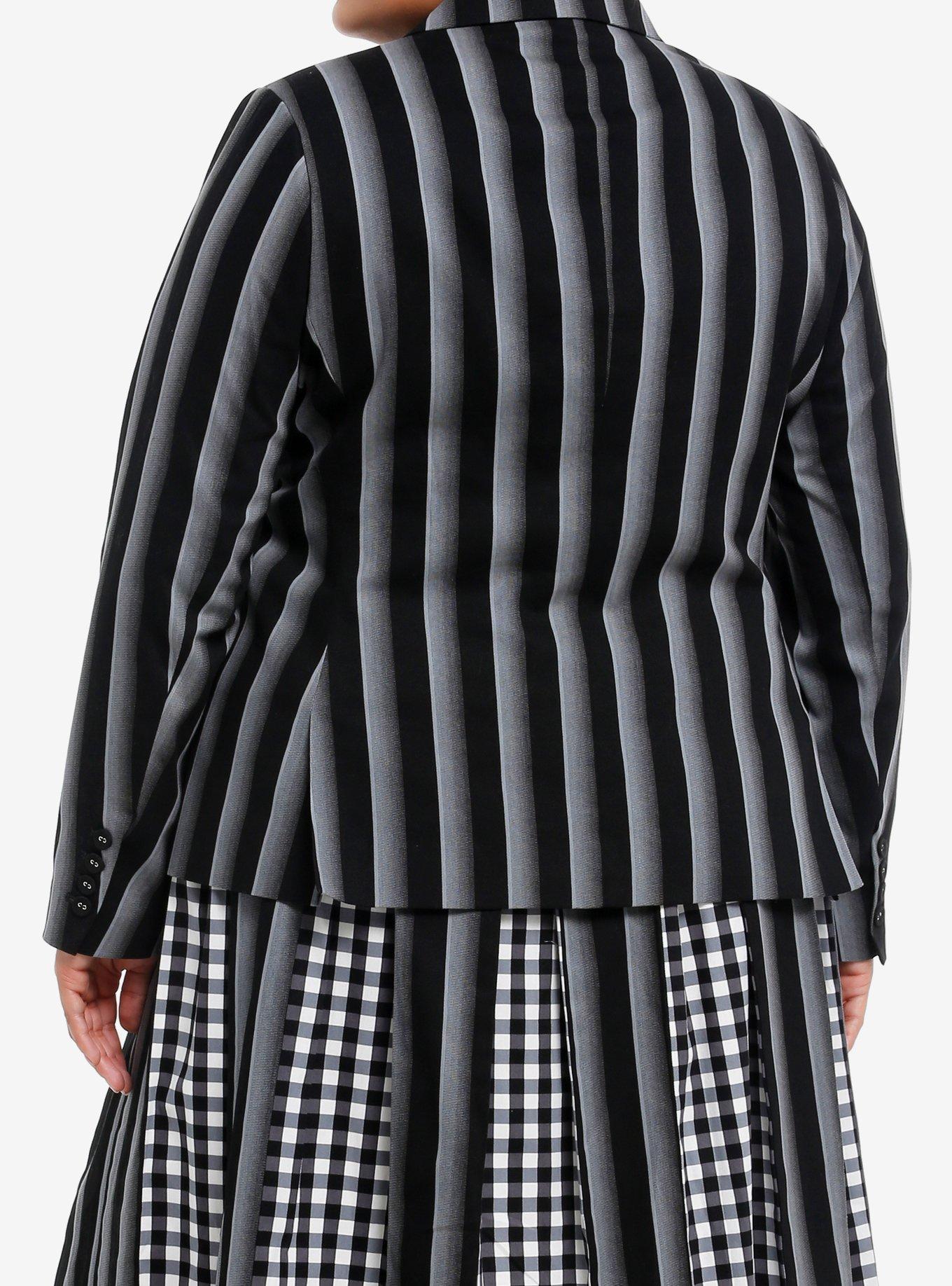 Wednesday Nevermore Academy Uniform Blazer Plus Size, BLACK  GREY, alternate