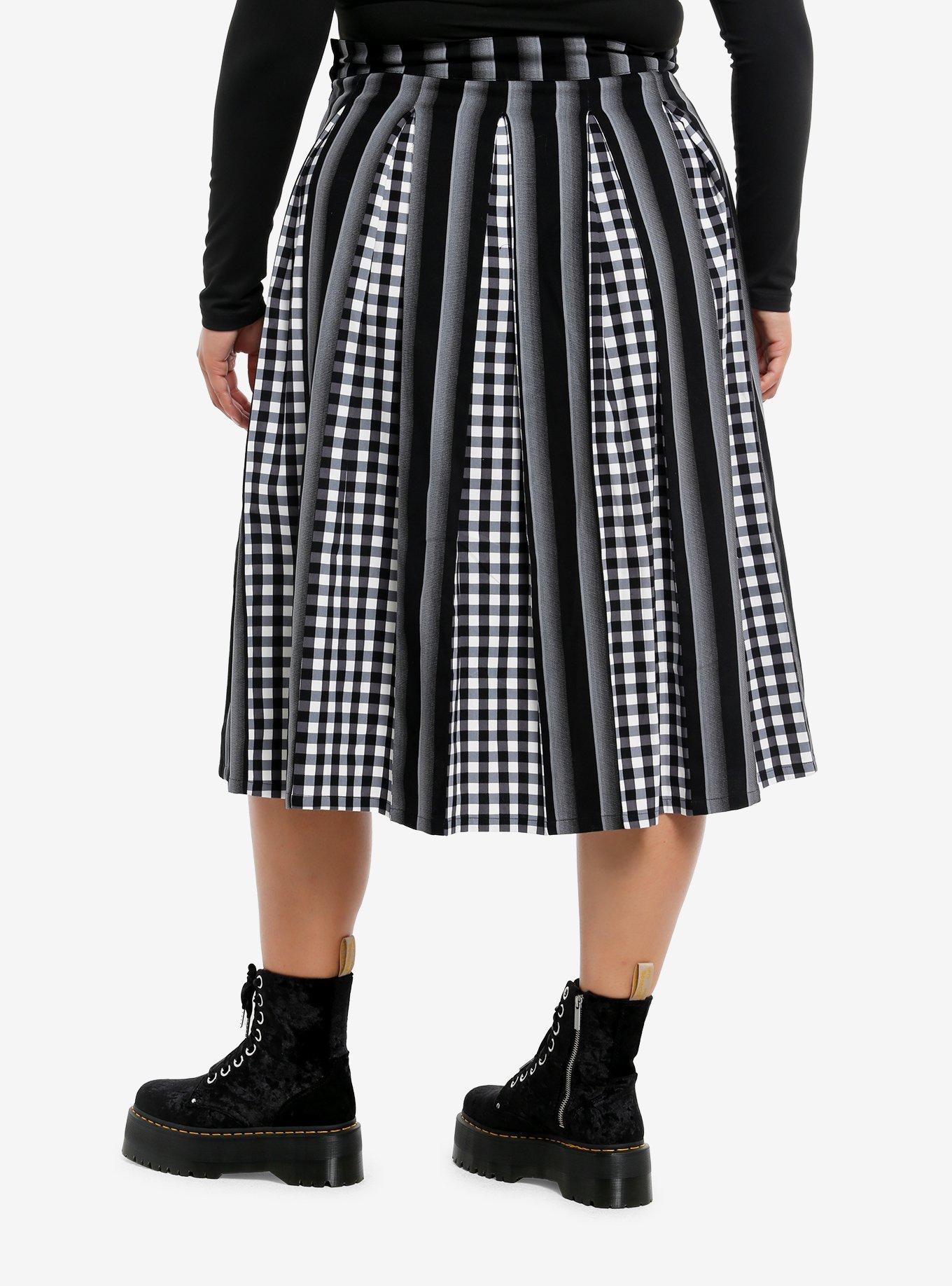 Wednesday Nevermore Academy Uniform Pleated Midi Skirt Plus Size, , hi-res