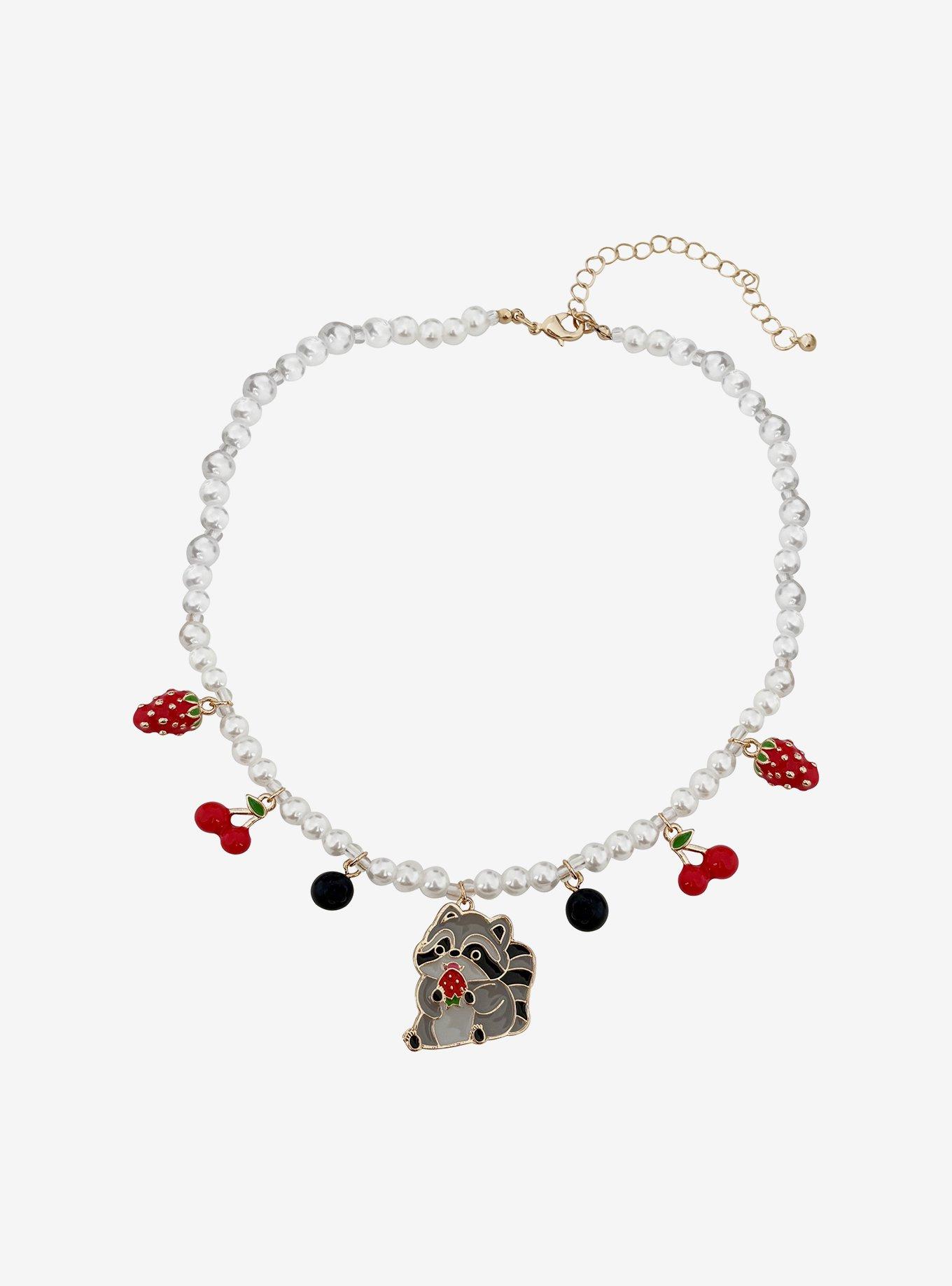 Thorn & Fable Raccoon Fruit Necklace, , hi-res