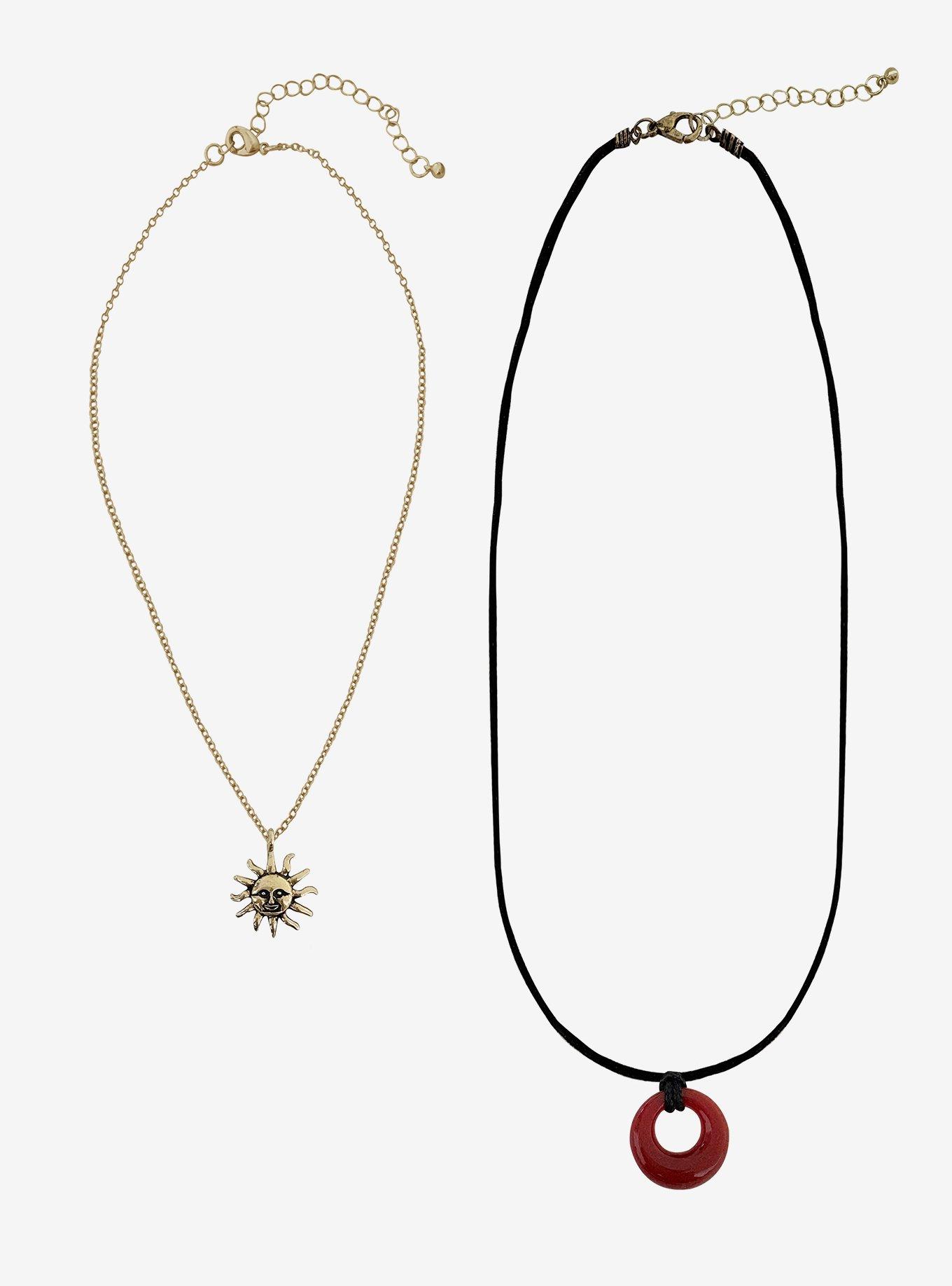 Thorn & Fable Sunburst Stone Necklace Set, , hi-res