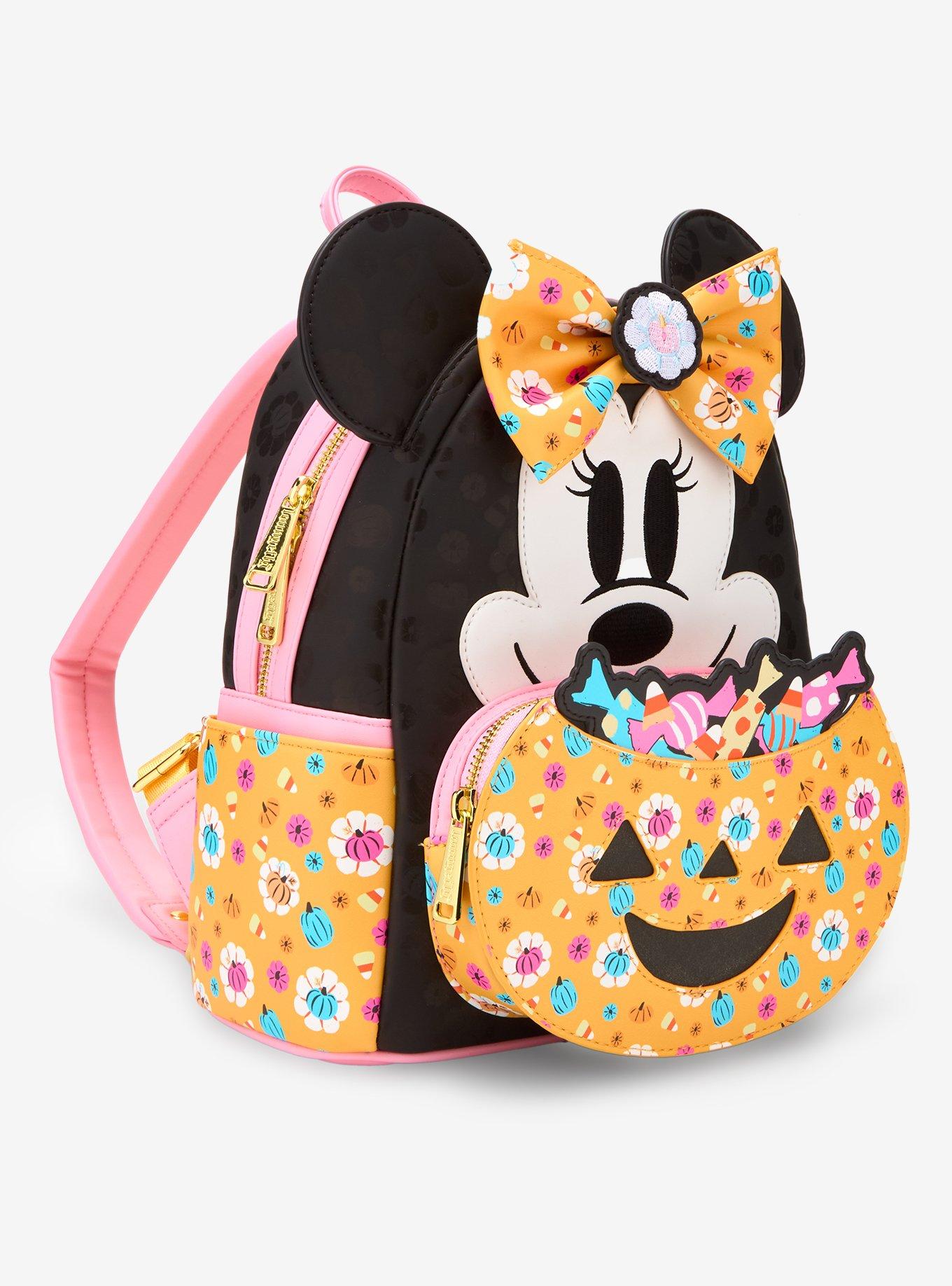 Loungefly Disney Minnie Mouse Floral Pumpkin Mini Backpack, , hi-res