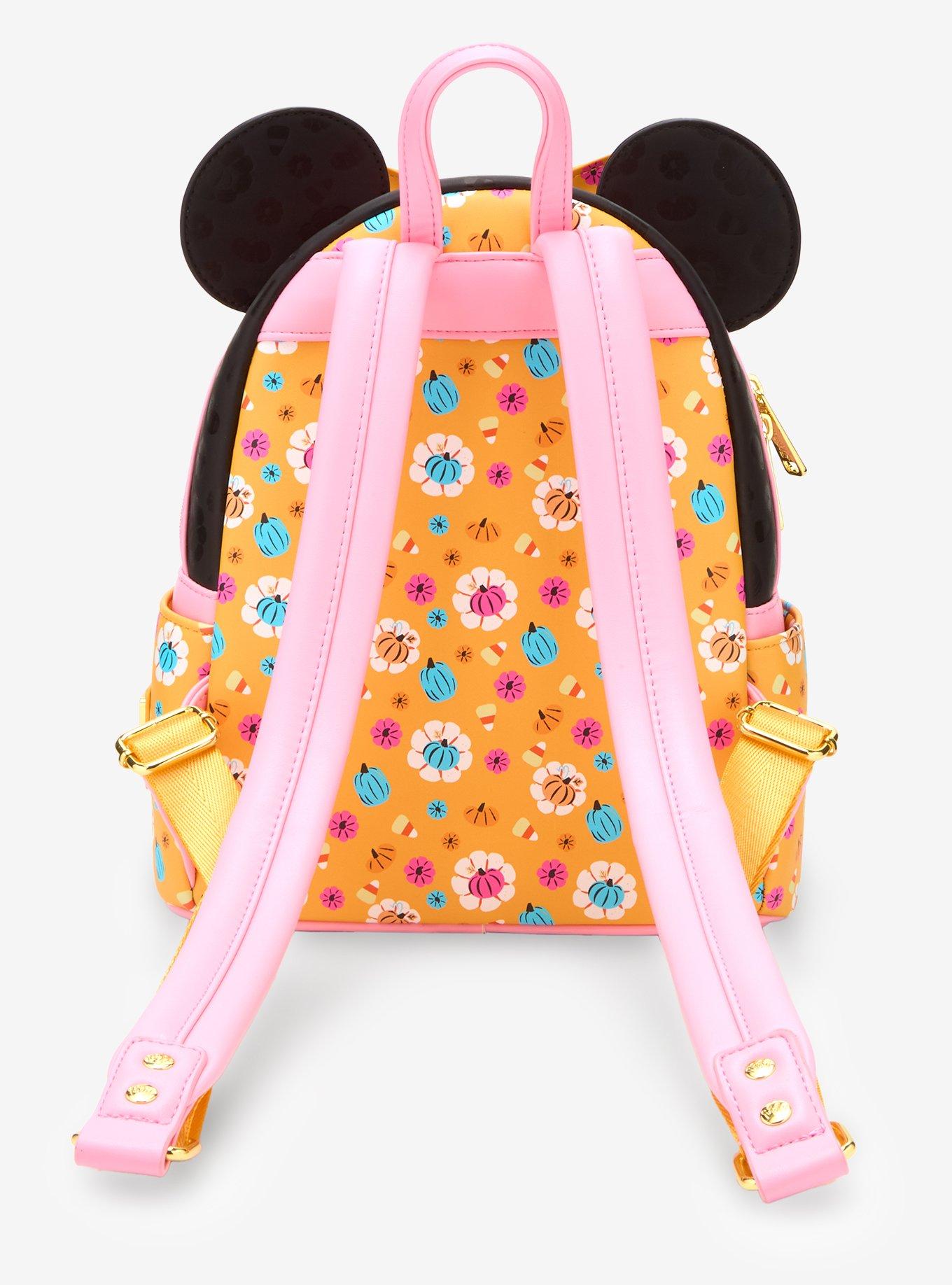 Loungefly Disney Minnie Mouse Floral Pumpkin Mini Backpack, , alternate