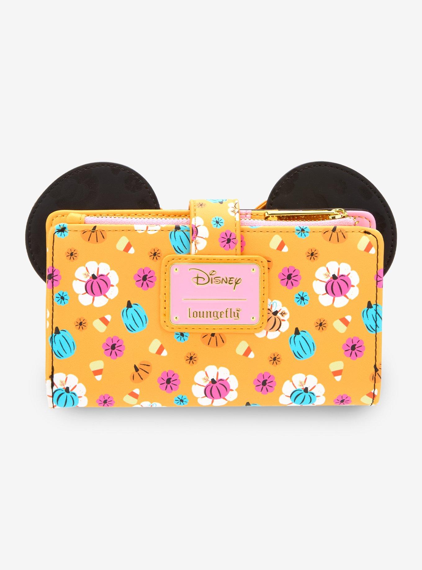 Loungefly Disney Minnie Mouse Floral Pumpkin Mini Wallet, , alternate