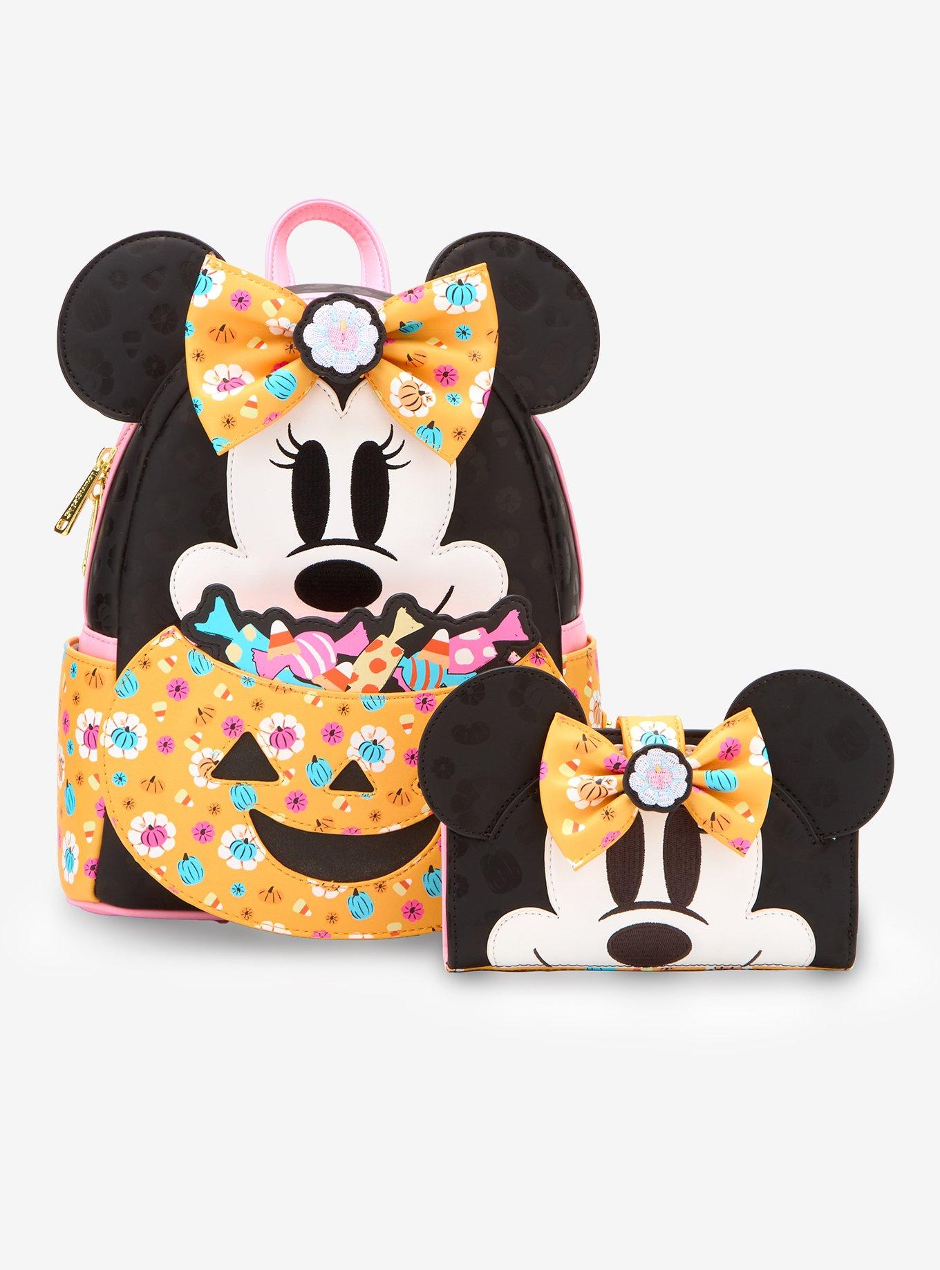 Loungefly Disney Minnie Mouse Floral Pumpkin Mini Wallet, , alternate