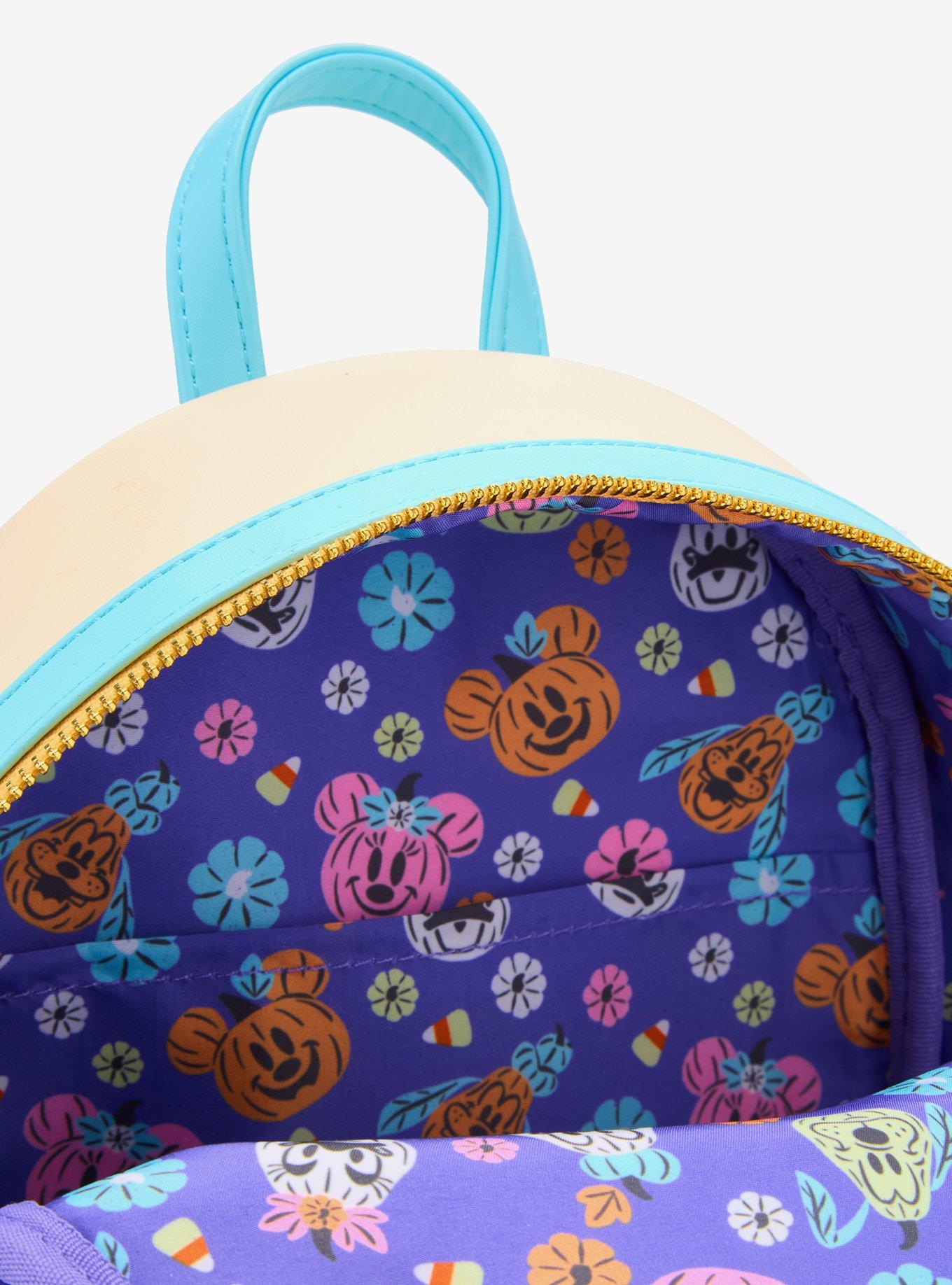Loungefly Disney Mickey Mouse And Friends Halloween Floral Mini Backpack, , alternate