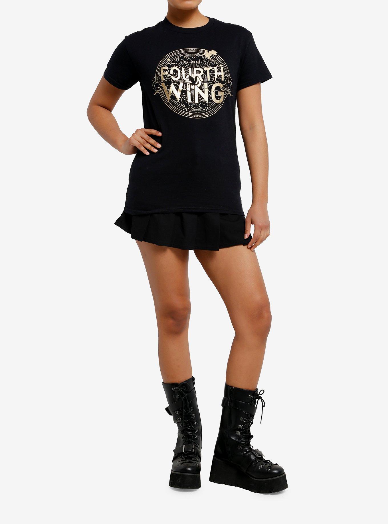 Fourth Wing Metallic Logo Boyfriend Fit Girls T-Shirt, MULTI, alternate