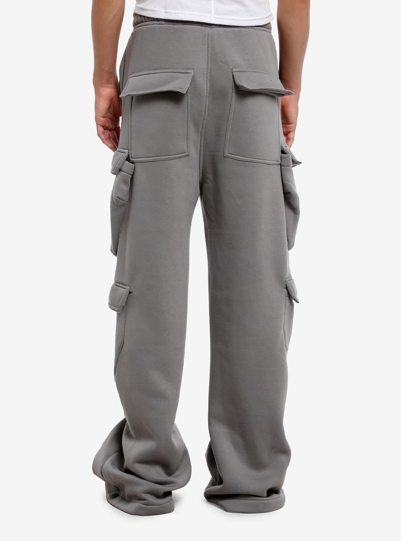 Light Grey Cargo Sweatpants, , hi-res