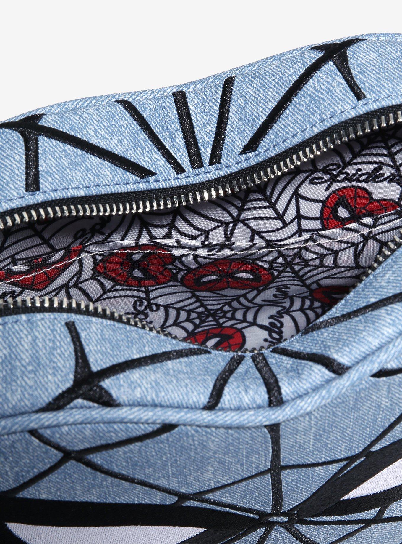 Loungefly Marvel Spider-Man Heart-Shaped Denim Crossbody — BoxLunch Exclusive