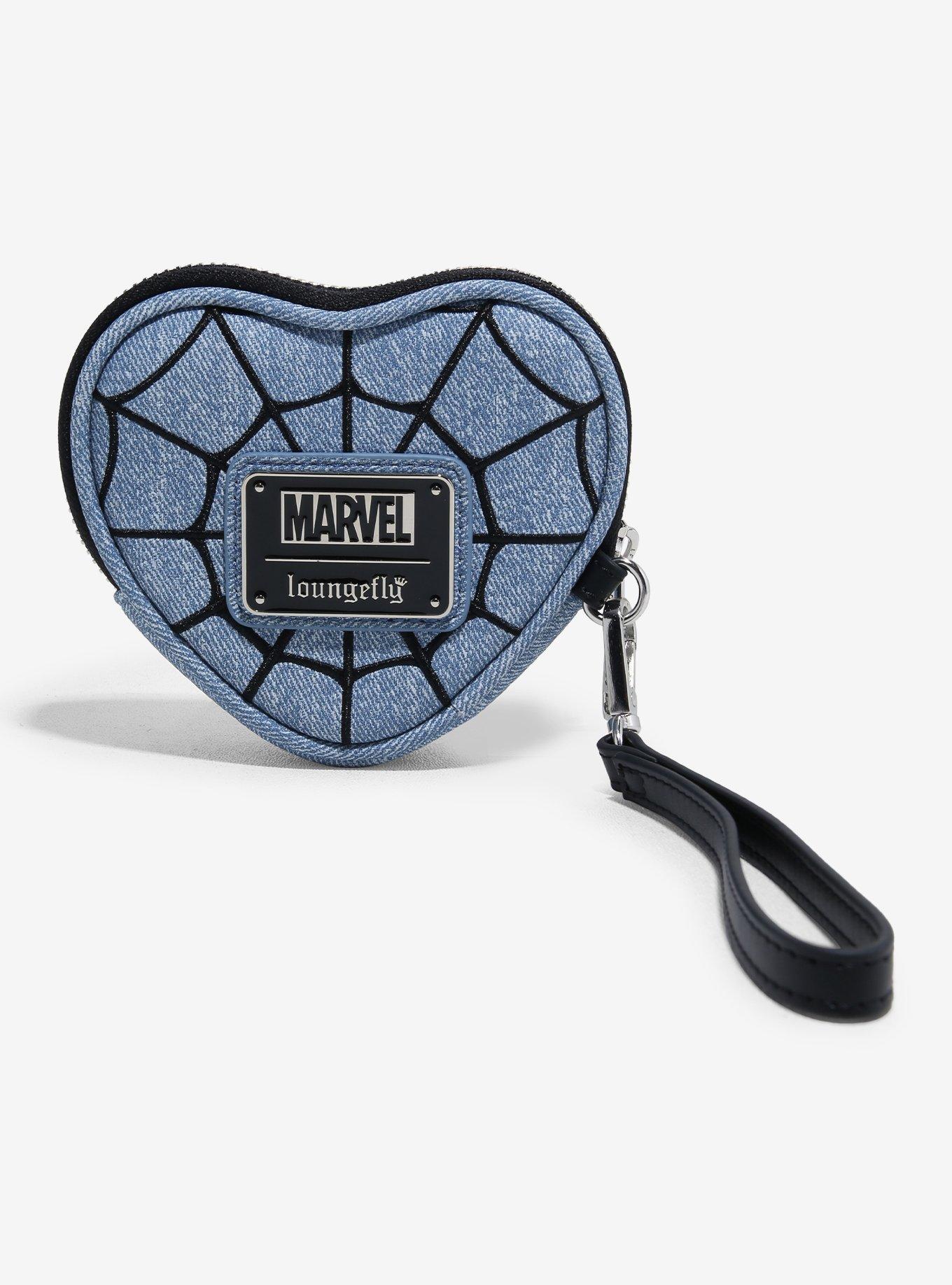 Loungefly Marvel Spider-Man Heart-Shaped Denim Coin Purse — BoxLunch Exclusive