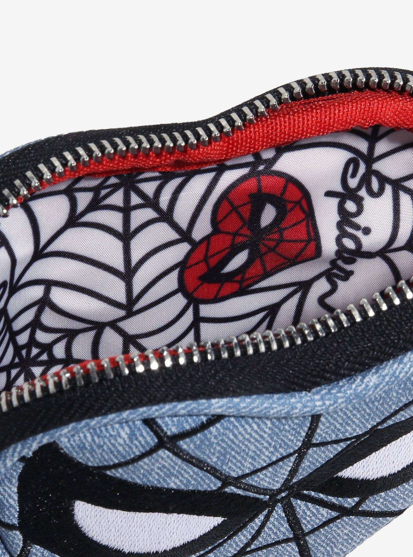 Loungefly Marvel Spider-Man Heart-Shaped Denim Coin Purse — BoxLunch Exclusive, , alternate