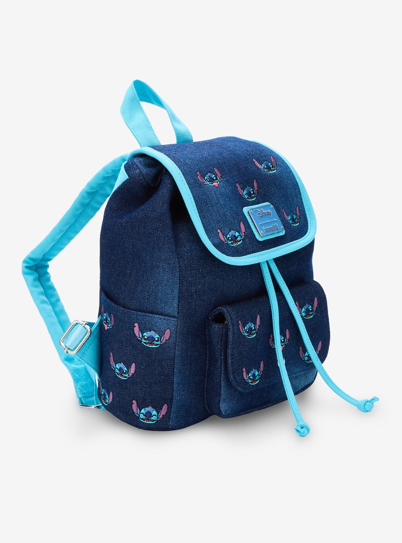 Loungefly Disney Lilo & Stitch Embroidered Denim Mini Backpack — BoxLunch Exclusive , , hi-res