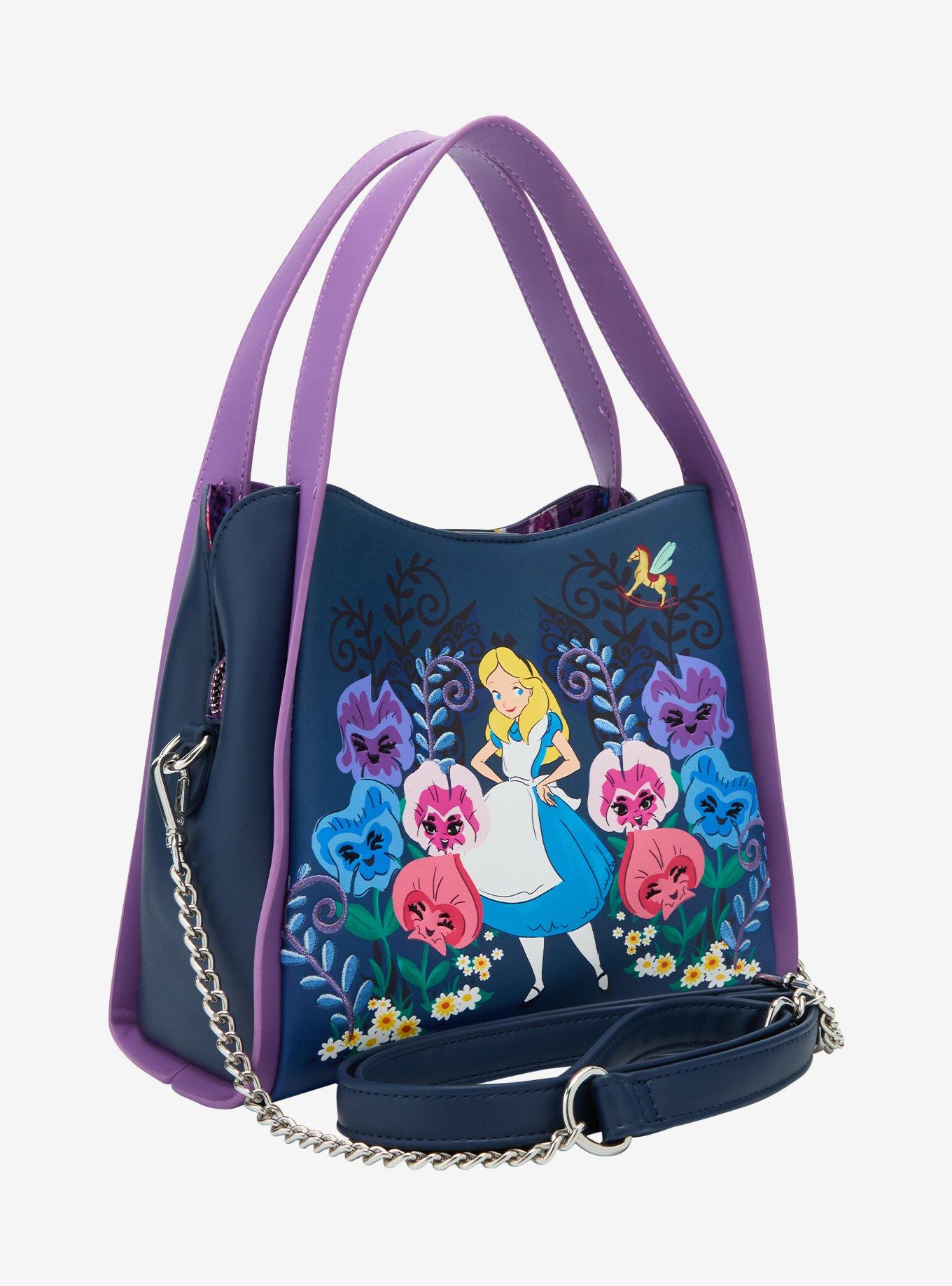 Loungefly Disney Alice in Wonderland Alice & Flowers Convertible Purse — BoxLunch Exclusive, , hi-res