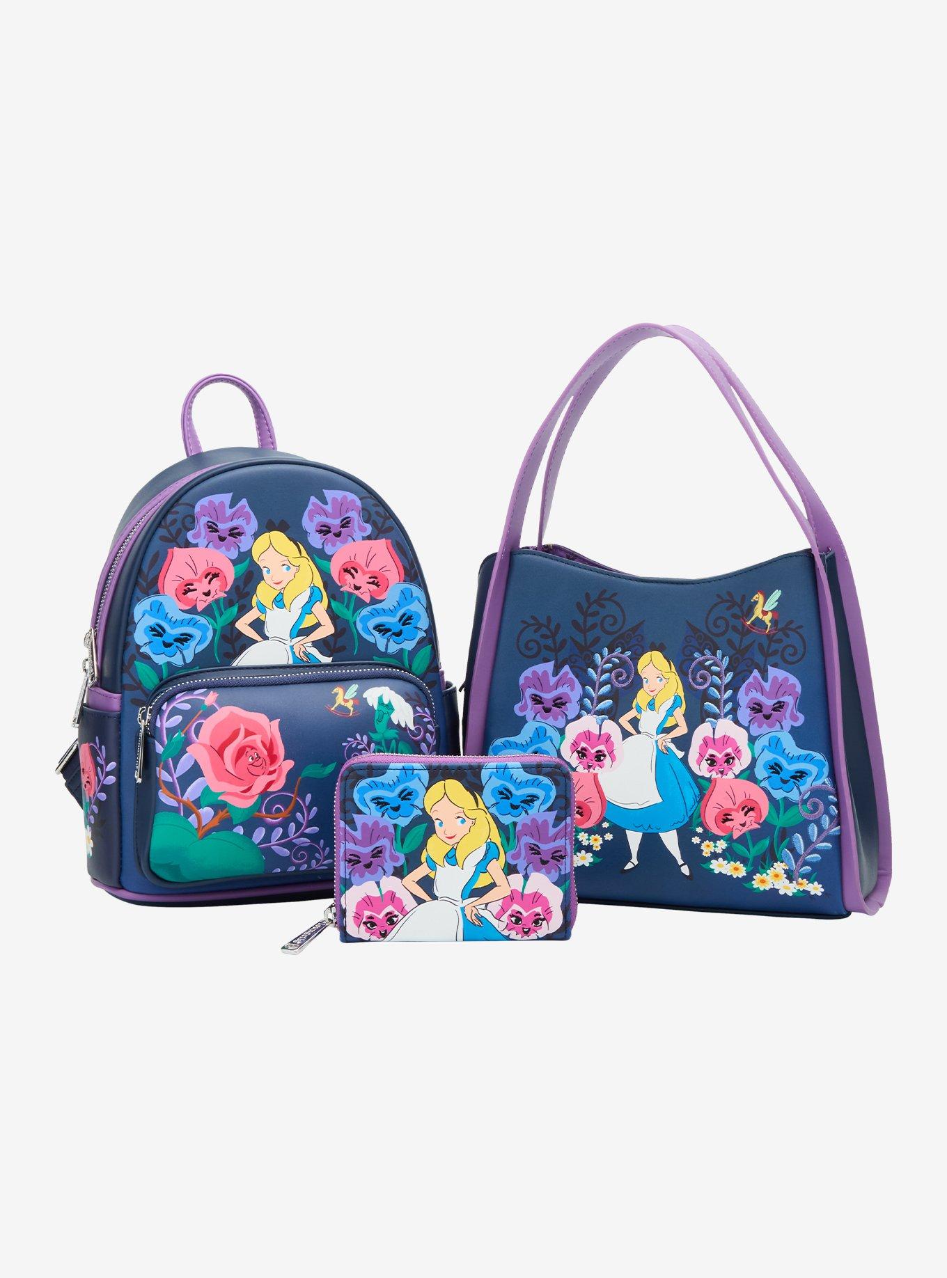 Loungefly Disney Alice in Wonderland Alice & Flowers Convertible Purse — BoxLunch Exclusive, , alternate