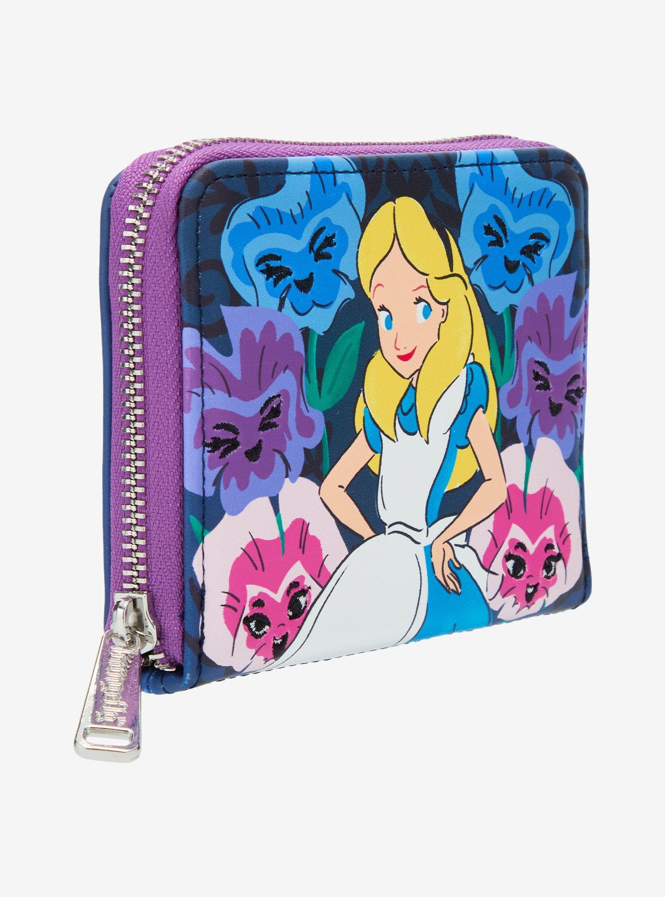 Loungefly Disney Alice in Wonderland Alice & Flowers Zip Wallet — BoxLunch Exclusive, , hi-res