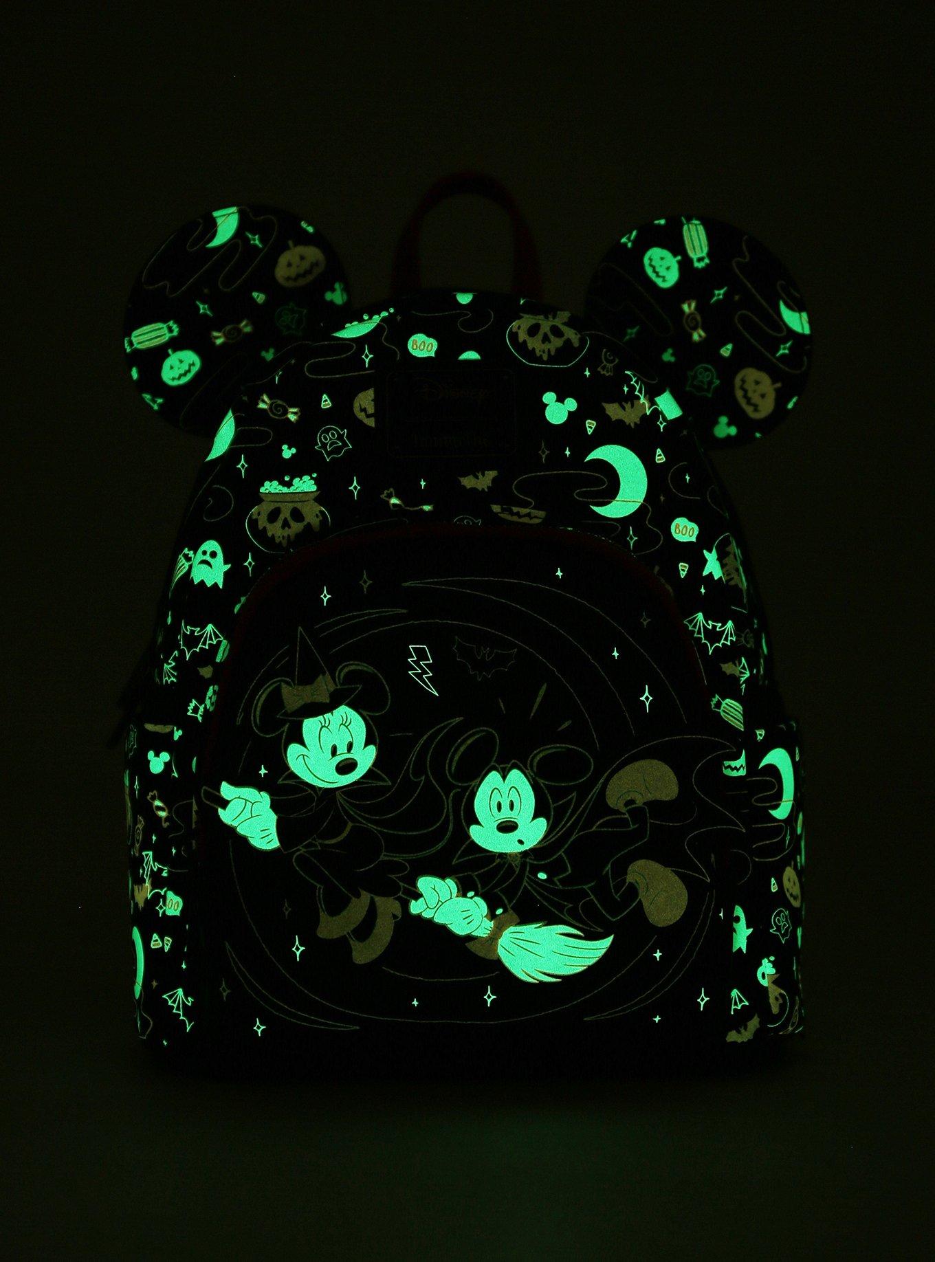 Loungefly Disney Mickey & Minnie Halloween Ears Glow-in-the-Dark Mini Backpack - BoxLunch Exclusive, , hi-res