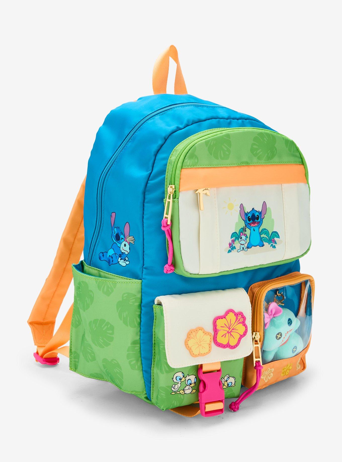 Disney Lilo & Stitch Tropical Multi-Pocket Backpack With Scrump Plush — BoxLunch Exclusive, , hi-res