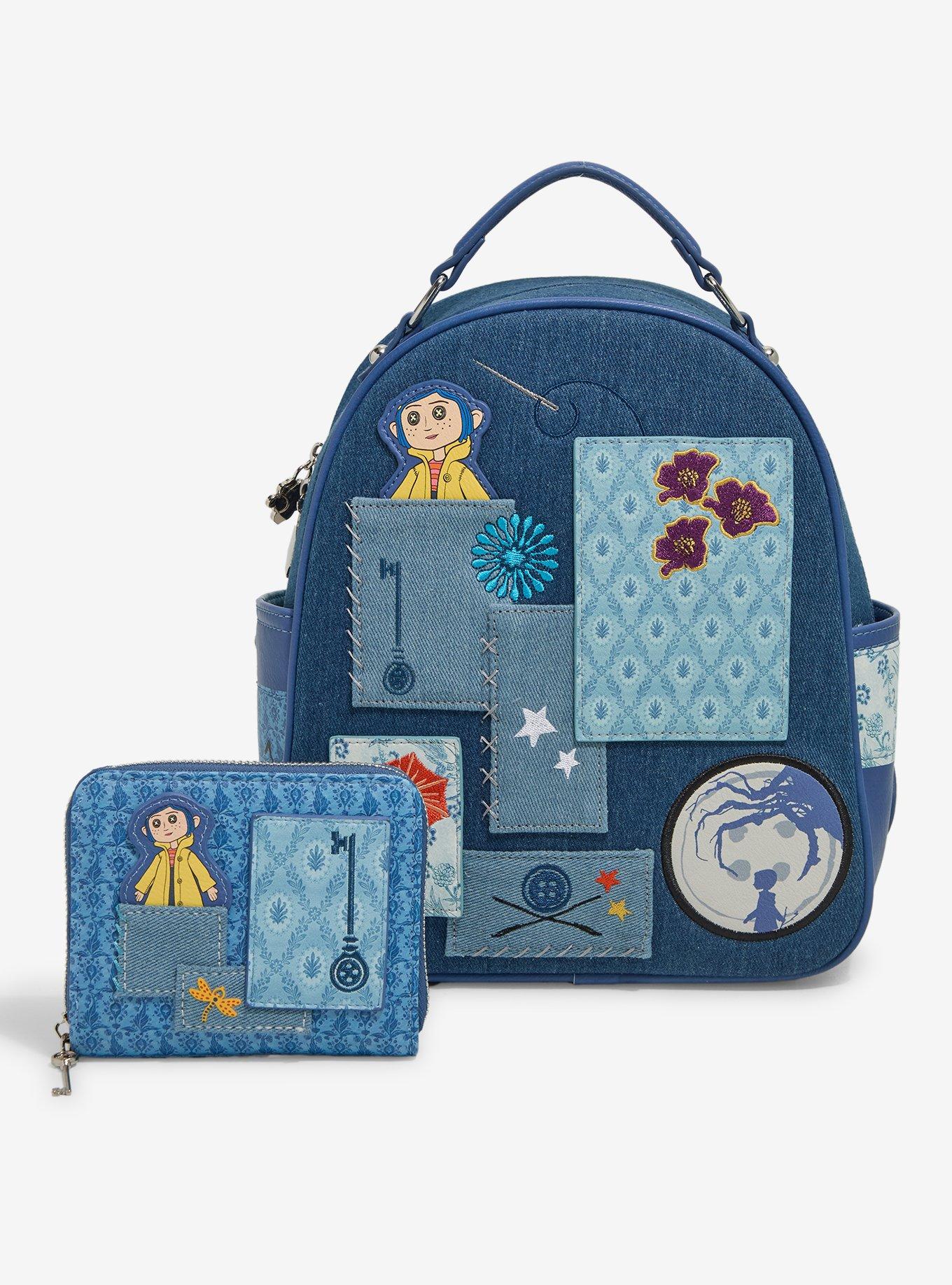 Coraline Patchwork Denim Mini Backpack — BoxLunch Exclusive, , alternate