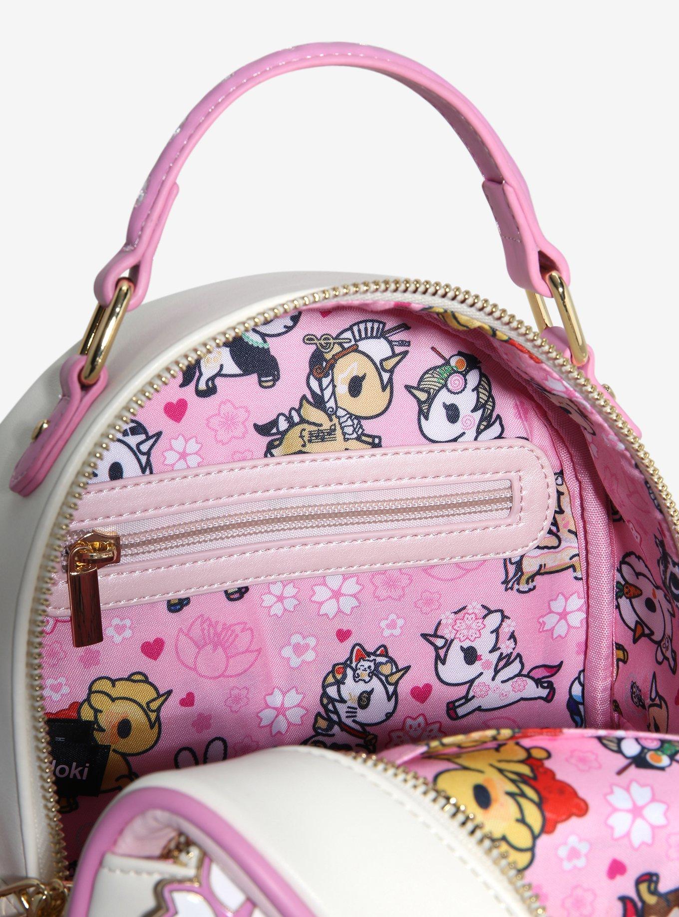 tokidoki Unicorno Cherry Blossom Mini Backpack with Clear Pouch Keychain - BoxLunch Exclusive, , alternate