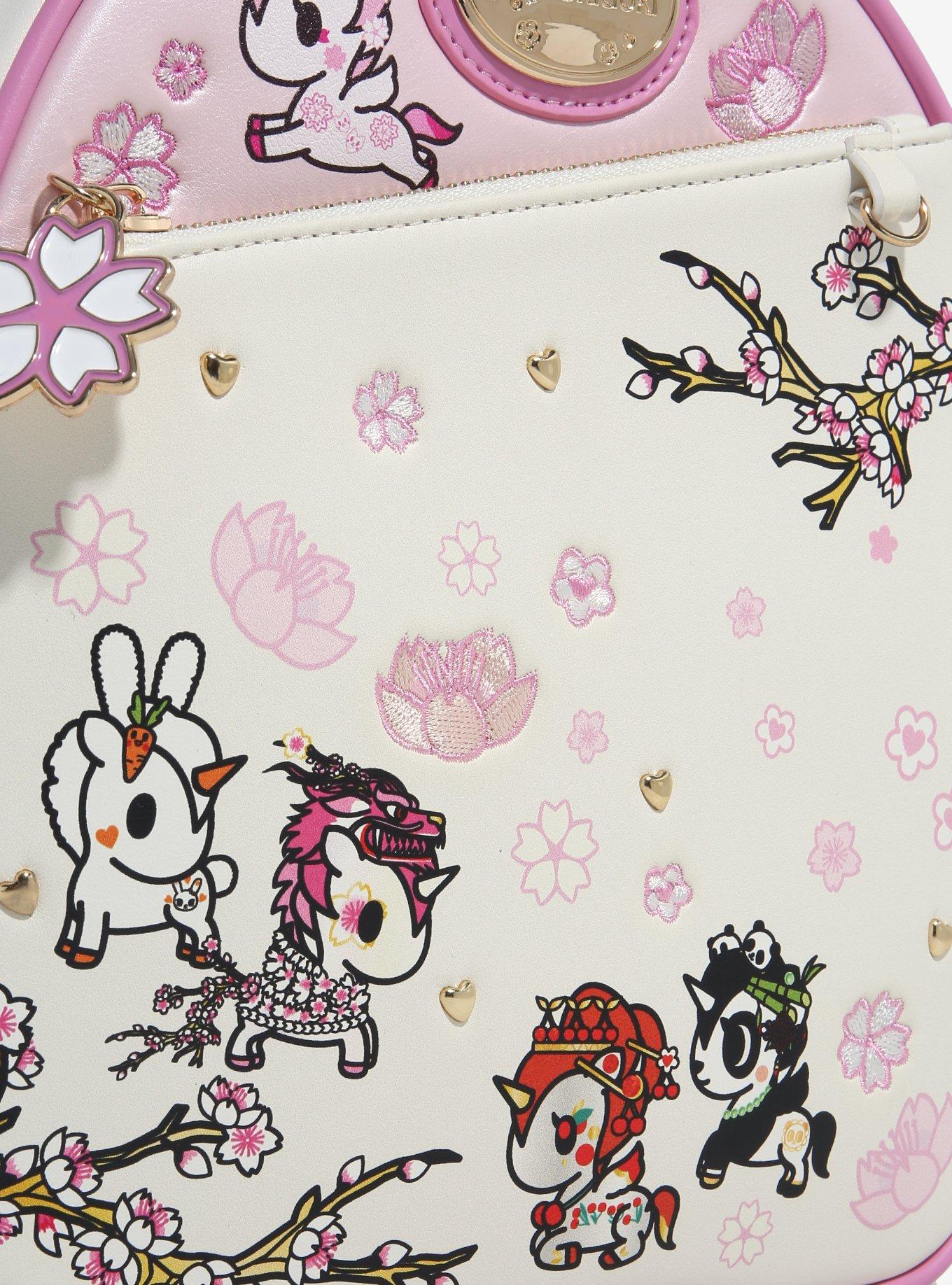 tokidoki Unicorno Cherry Blossom Mini Backpack with Clear Pouch Keychain - BoxLunch Exclusive, , alternate