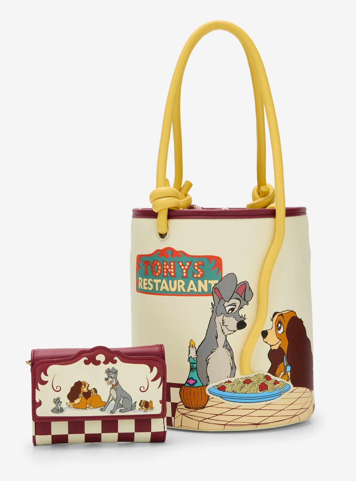 Disney Lady and the Tramp Pasta Dinner Bucket Crossbody Bag