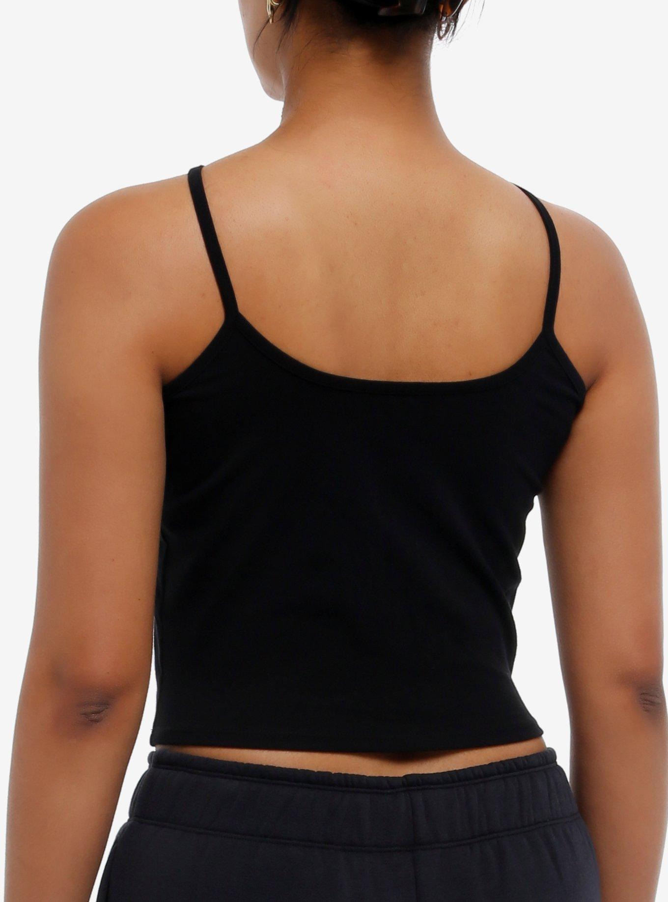 Sabrina Carpenter Heart Initials Girls Crop Cami, BLACK, alternate