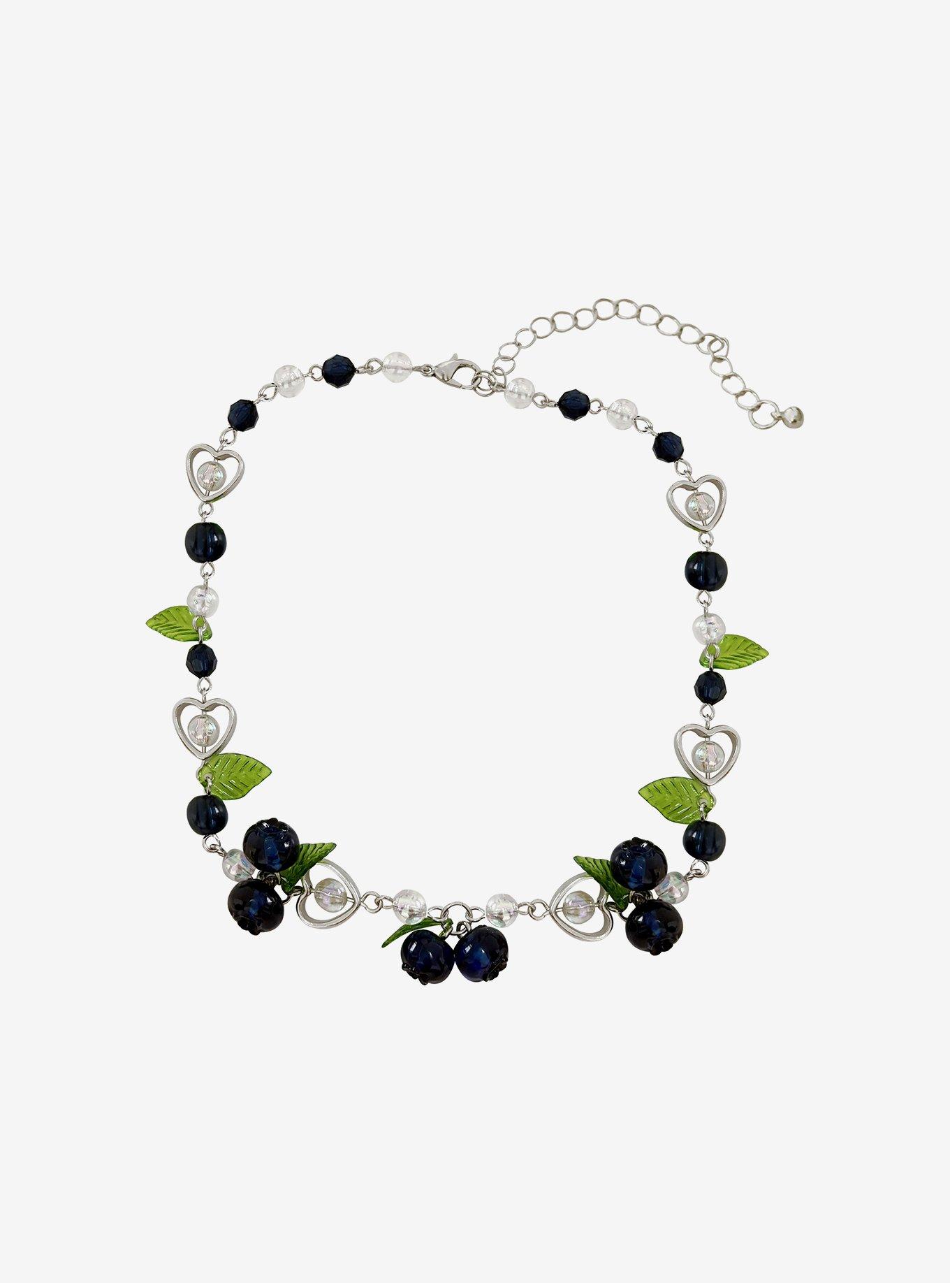 Thorn & Fable Blueberry Heart Choker, , hi-res