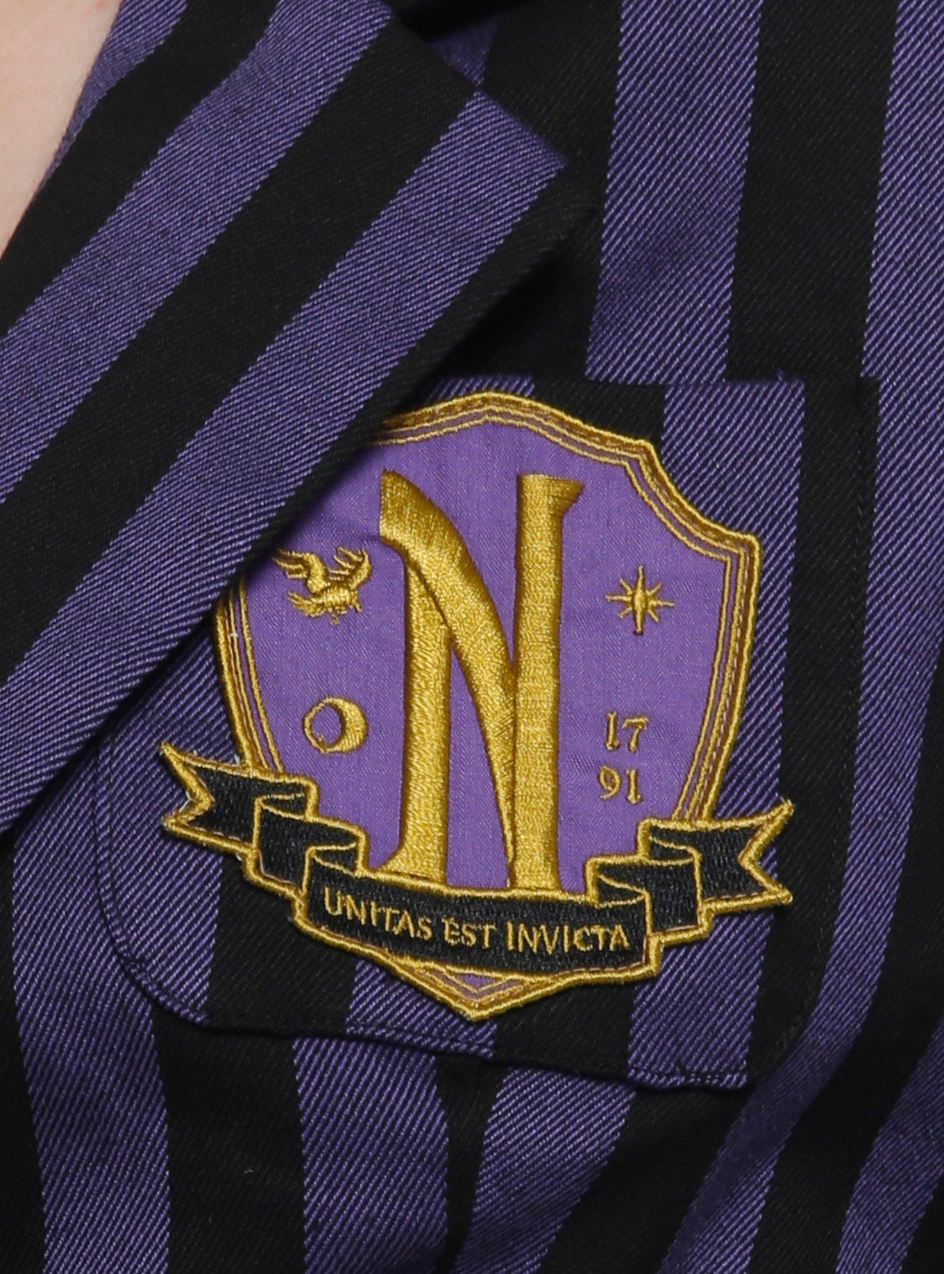 Wednesday Enid Nevermore Academy Uniform Crop Blazer, PURPLE  BLACK, alternate