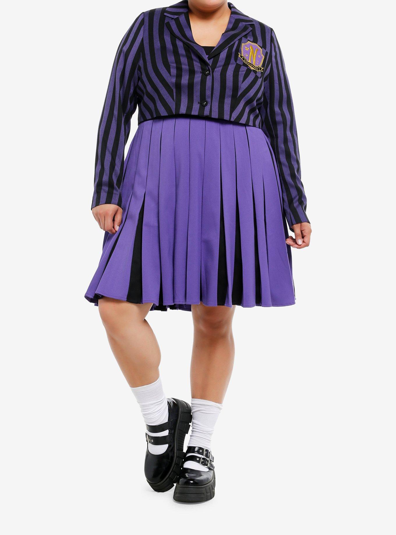 Wednesday Enid Nevermore Academy Uniform Crop Blazer Plus Size, , hi-res