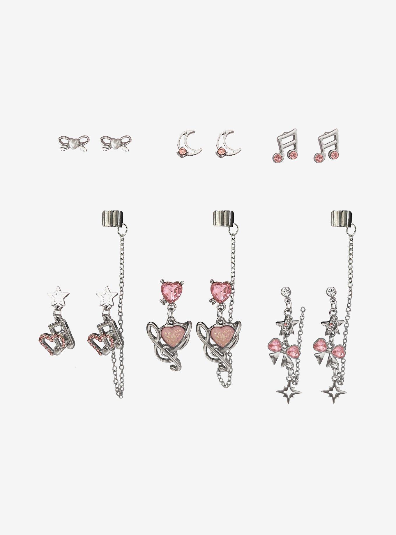 Sweet Society Pink Music Note Earring Set, , hi-res