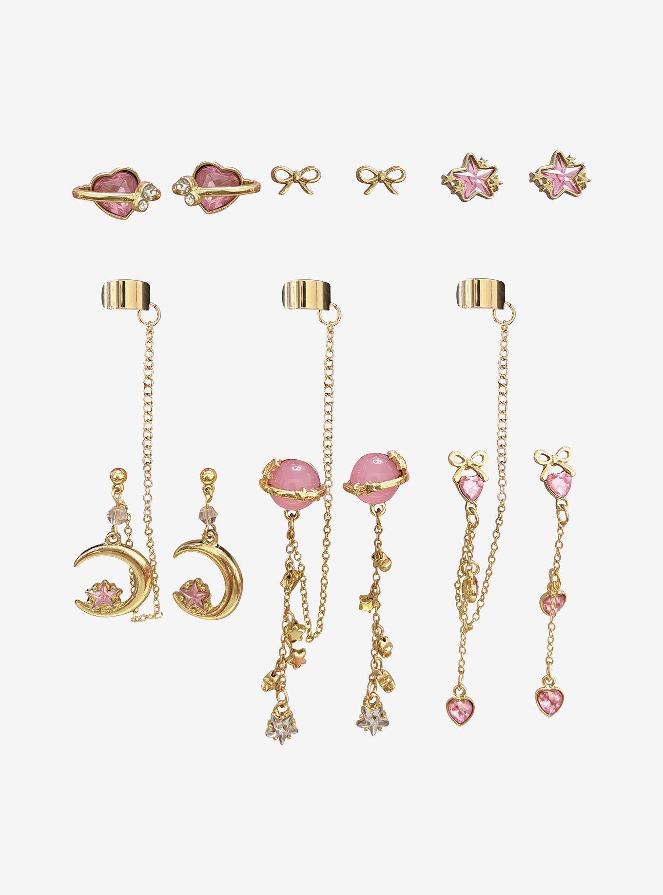 Sweet Society Pink Celestial Gem Earring Set, , hi-res