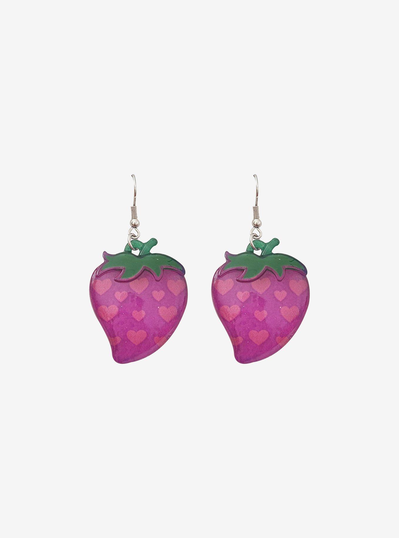 Sweet Society Strawberry Heart Drop Earrings, , hi-res