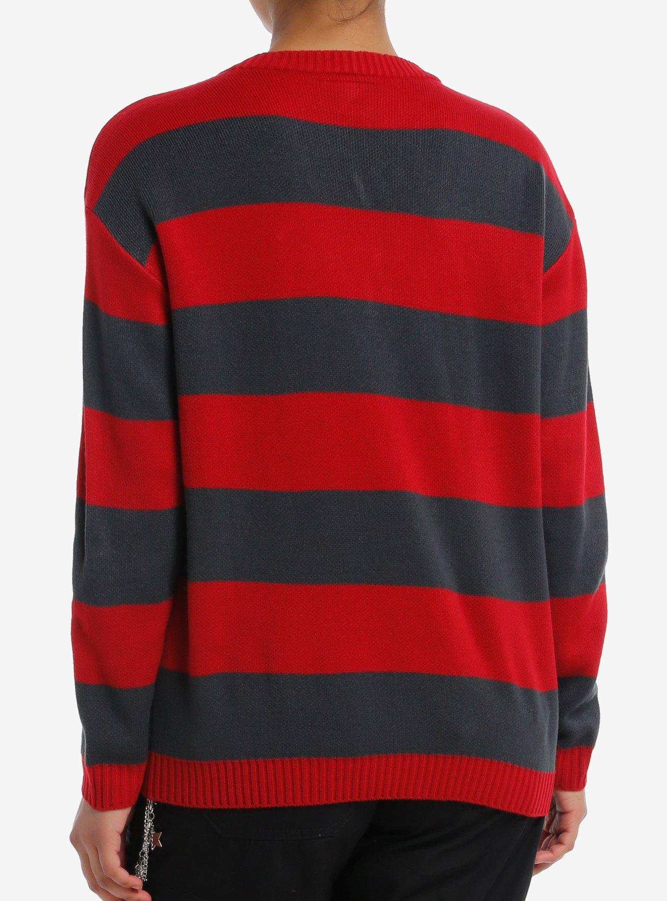Adventure Time Marceline The Vampire Queen Stripe Girls V-Neck Sweater, MULTI, alternate