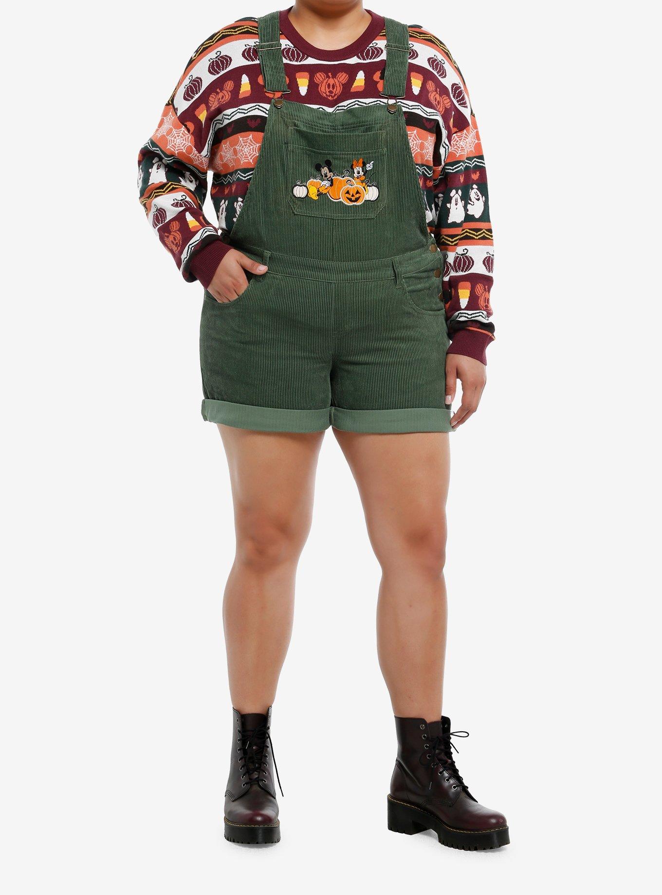 Her Universe Disney Mickey Mouse & Minnie Mouse Corduroy Shortalls Plus Size, , hi-res