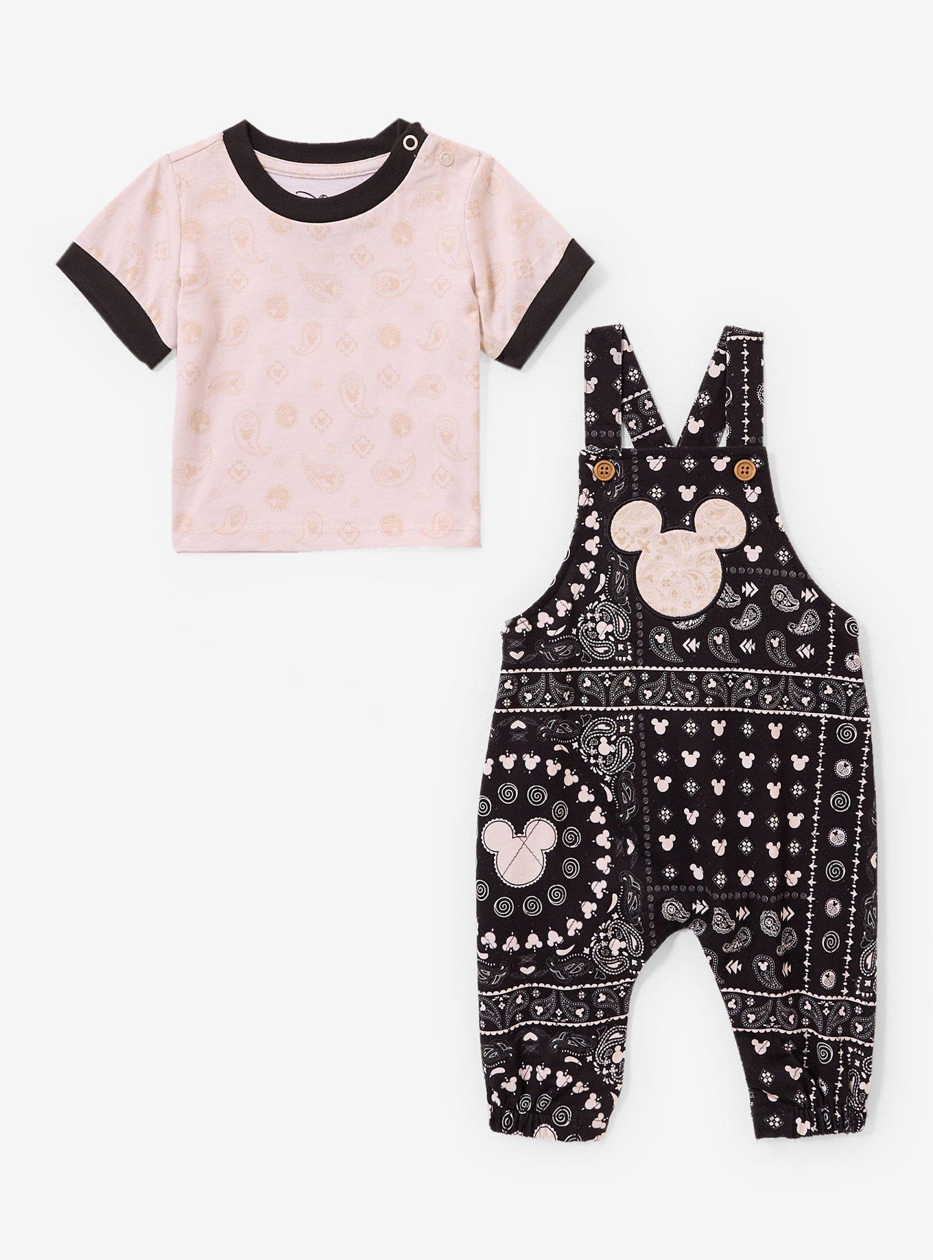 Disney Mickey Mouse Bandana Infant T-Shirt & Overall Set — BoxLunch Exclusive, , hi-res